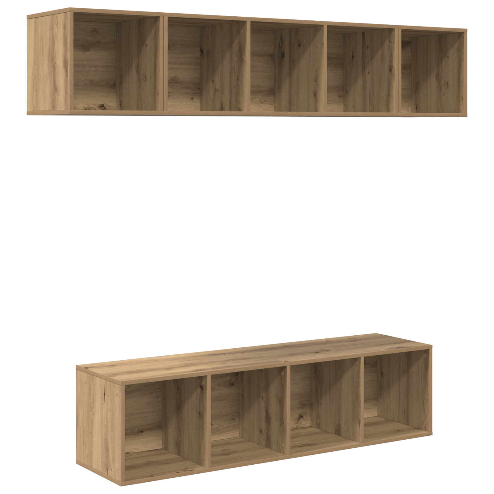Set comoda TV 4 pcs stejar artizanal 37 x 37 x 142.5 cm — imaginea 2
