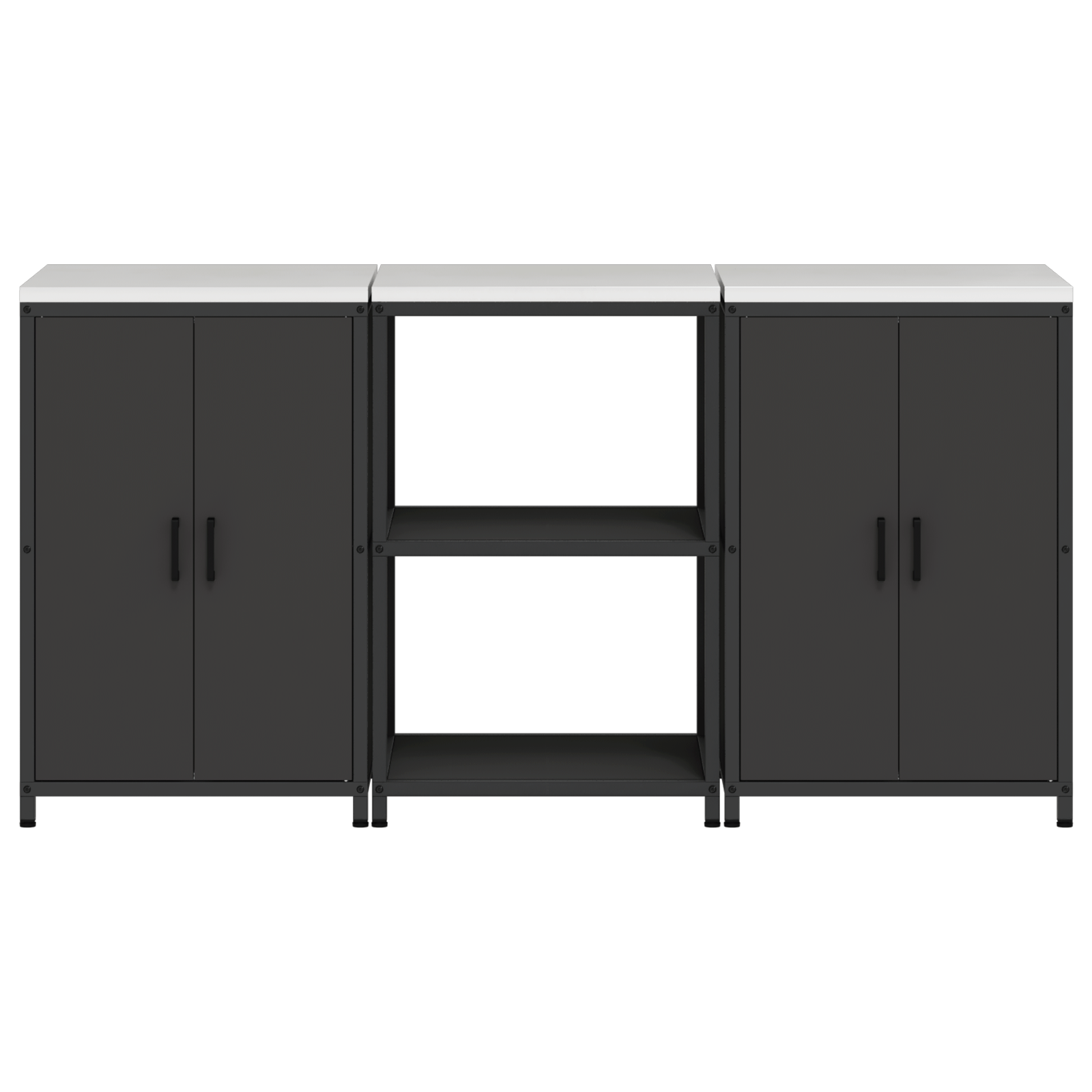 Set de depozitare pentru bucatarie 3 pcs Negru 180 x 50 x 92 cm — imaginea 8