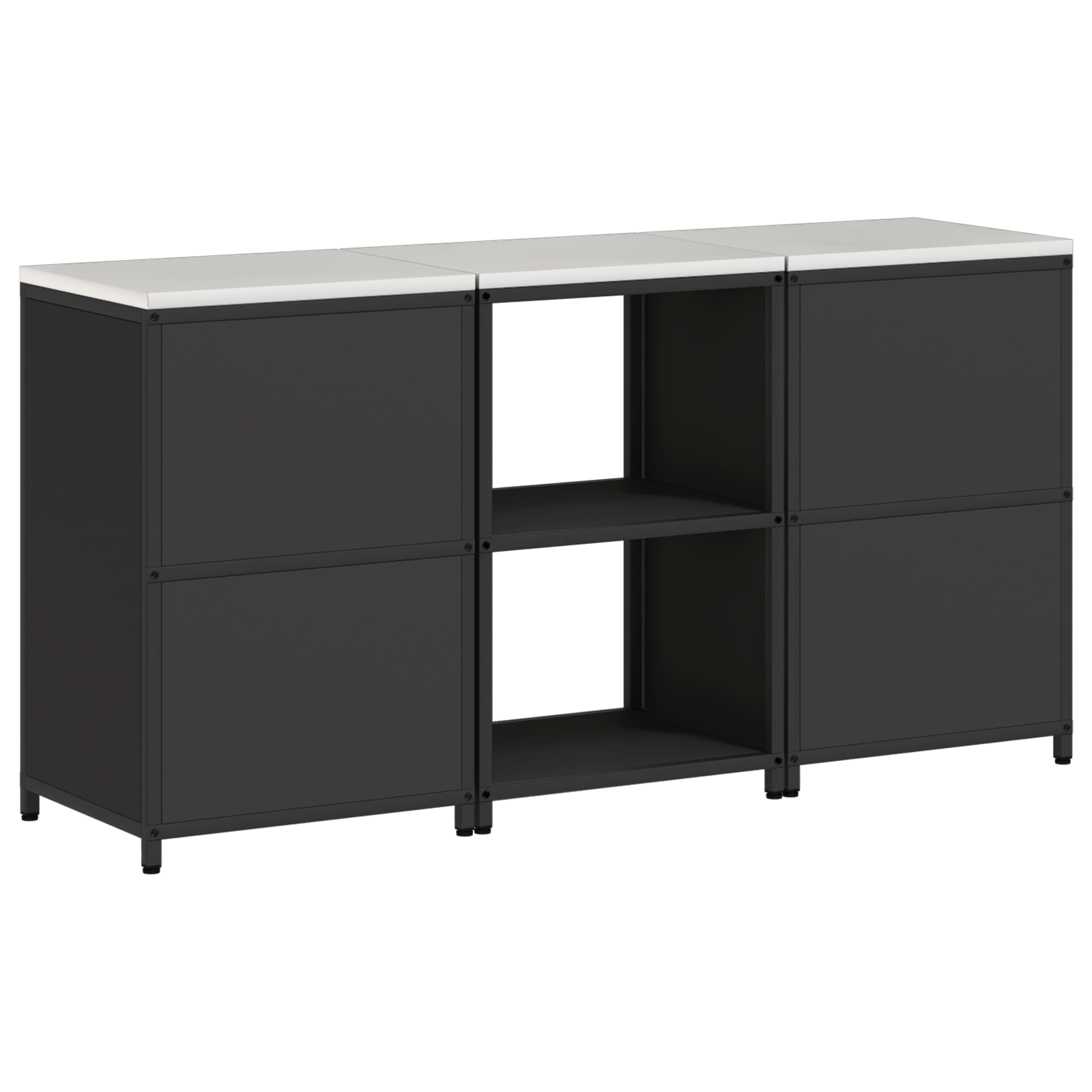 Set de depozitare pentru bucatarie 3 pcs Negru 180 x 50 x 92 cm — imaginea 10