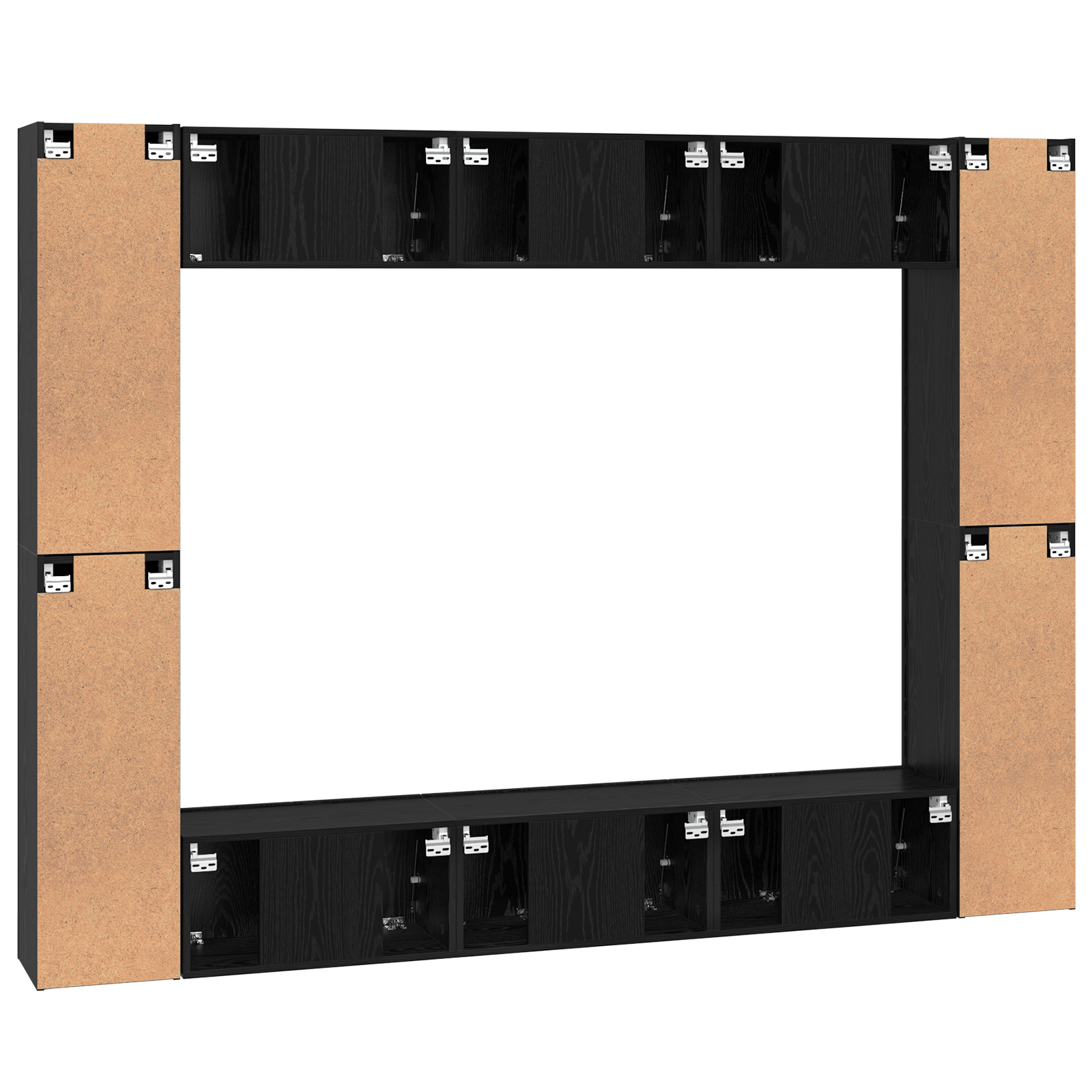 Set comoda TV 10 pcs Stejar negru Mediu 30.5 x 30 x 90 cm — imaginea 10
