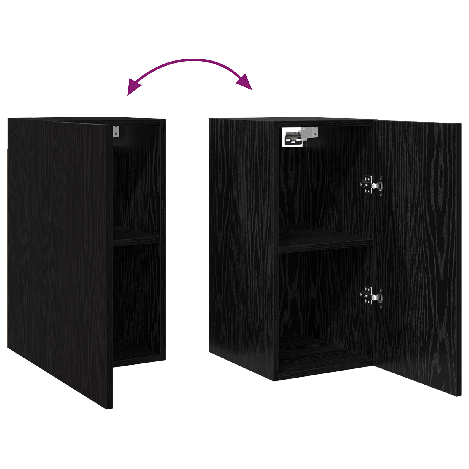 Set comoda TV cu raft 4 pcs Stejar negru 30.5 x 30 x 60 cm — imaginea 8