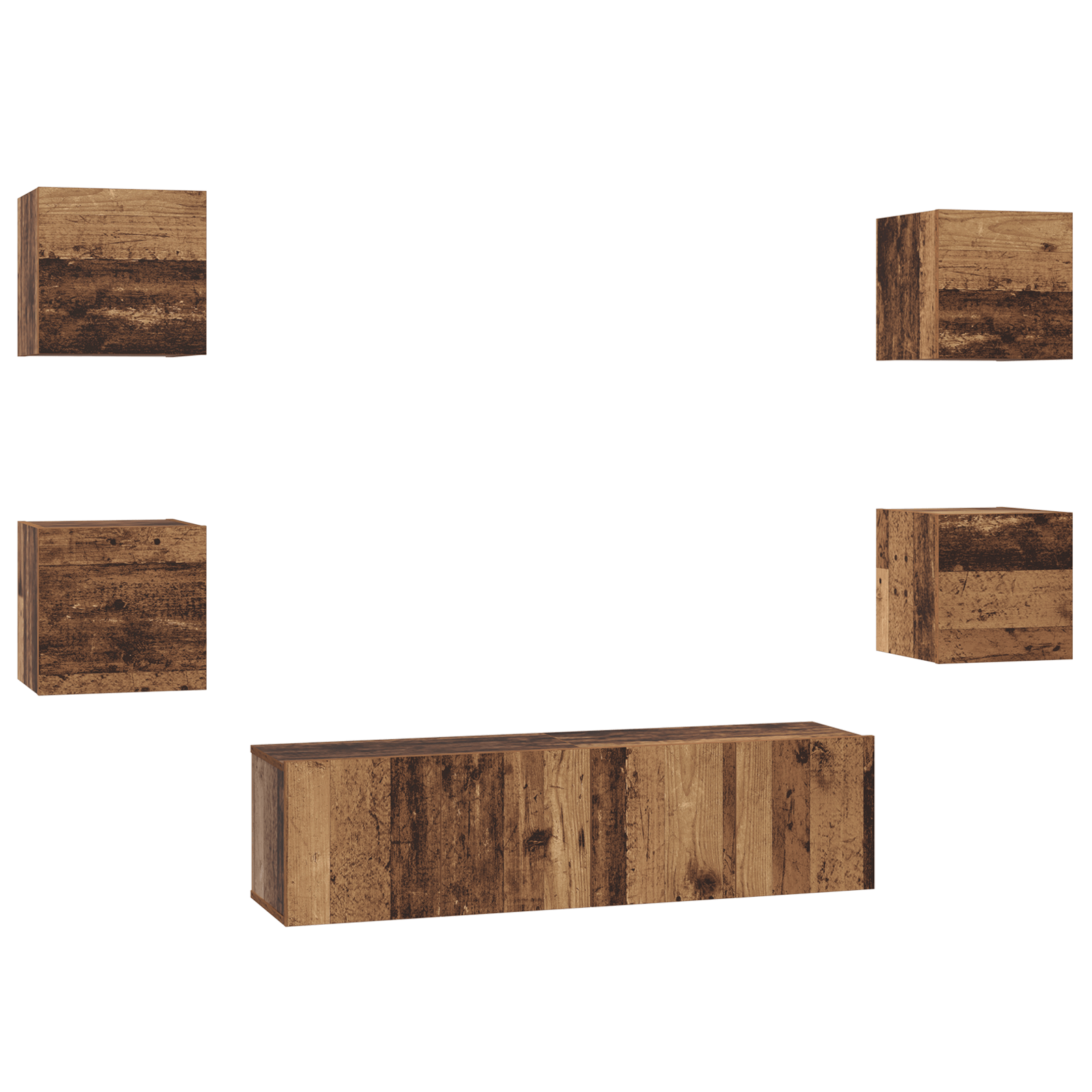 Set comoda TV Altele 6 pcs Lemn vechi Mediu 120 x 30 x 30 cm — imaginea 2