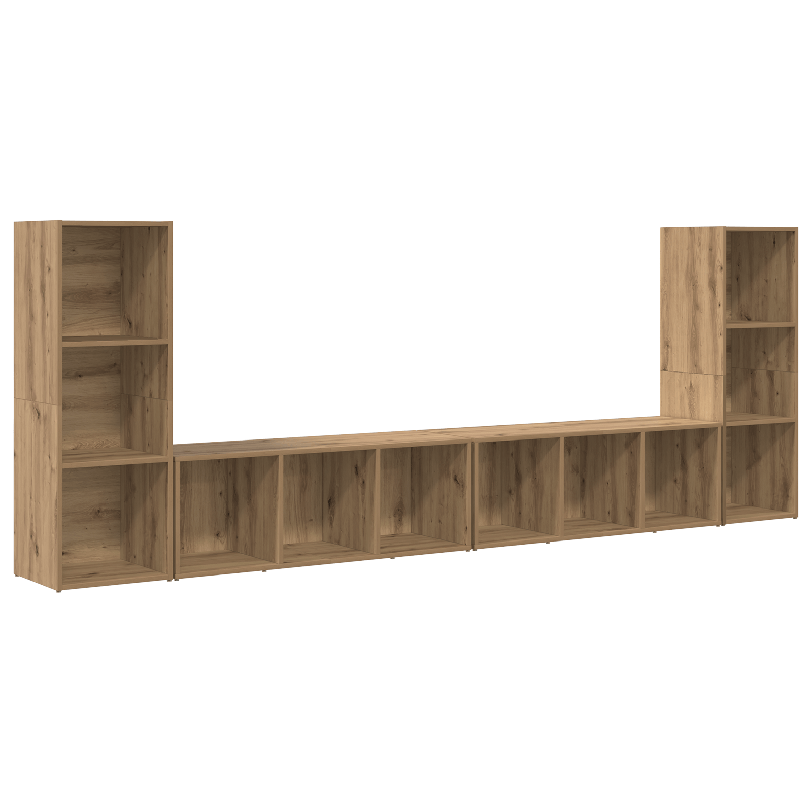 Cabinet TV cu raft 4 pcs Stejar artisanal 37 x 35 x 107.5 cm — imaginea 2