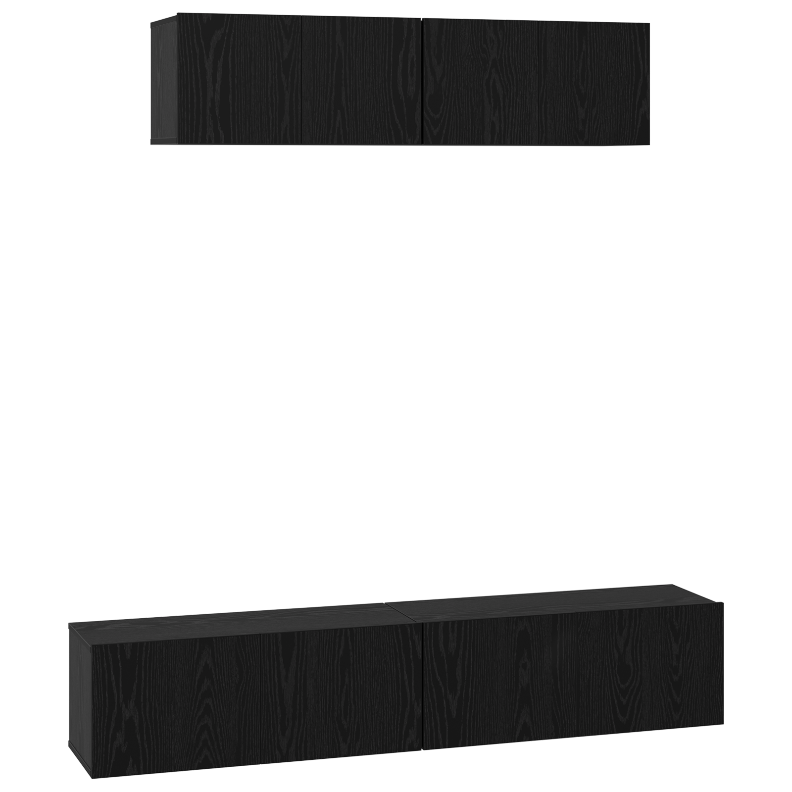Dulap pentru TV pe Perete Altele cu depozitare cu usa 4 pcs Stejar Negru — imaginea 2
