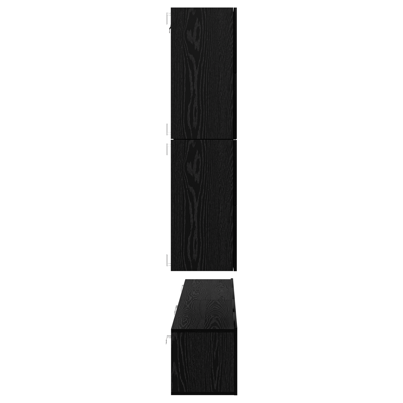 Set comoda TV cu raft Altele cu depozitare 8 pcs Stejar Negru — imaginea 10