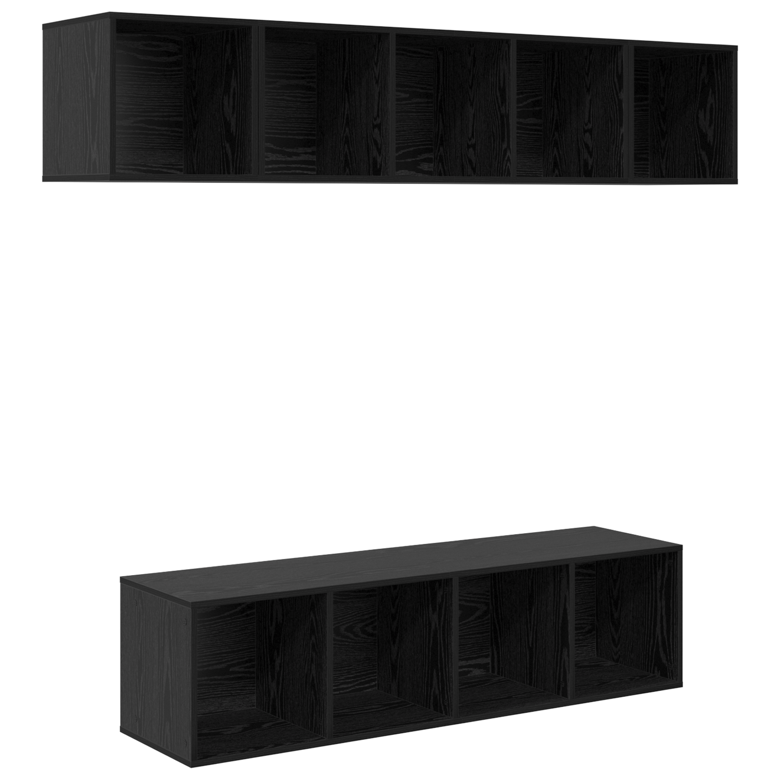 Set comoda TV 4 pcs Stejar negru 37 x 37 x 142.5 cm — imaginea 2
