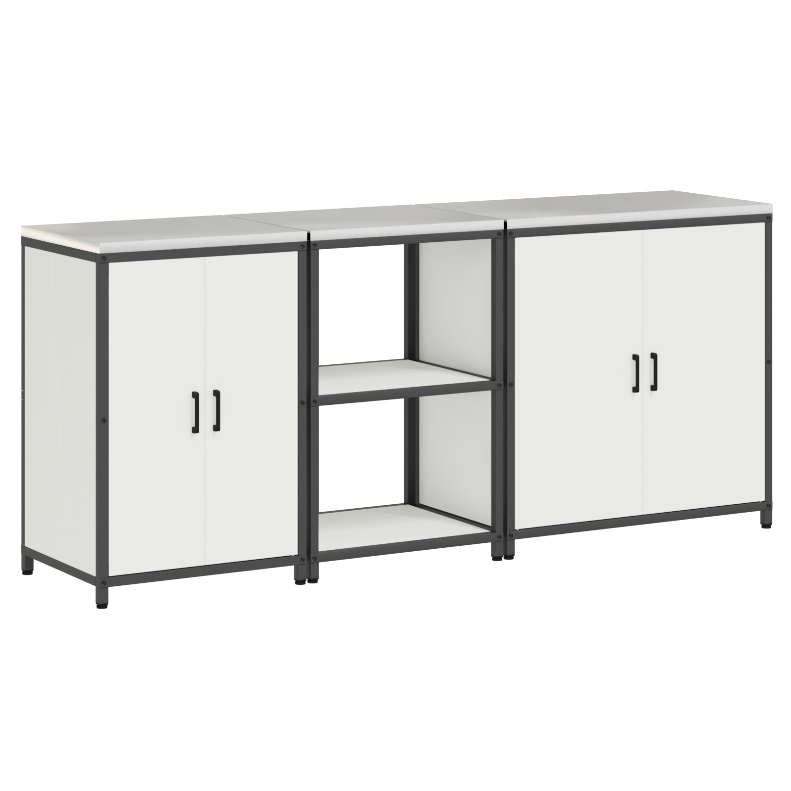 Set de Depozitare pentru Bucatarie 3 pcs Alb 210 x 50 x 92 cm — imaginea 2