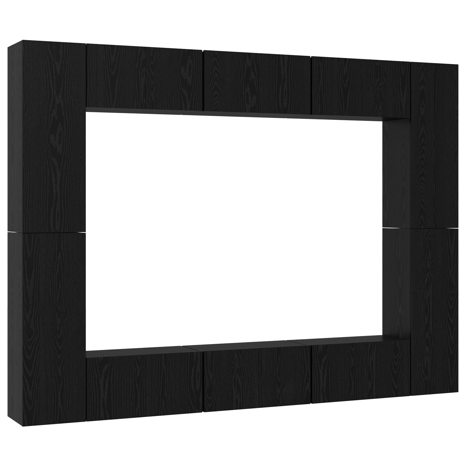 Set comoda TV 10 pcs Stejar negru Mediu 30.5 x 30 x 90 cm — imaginea 2