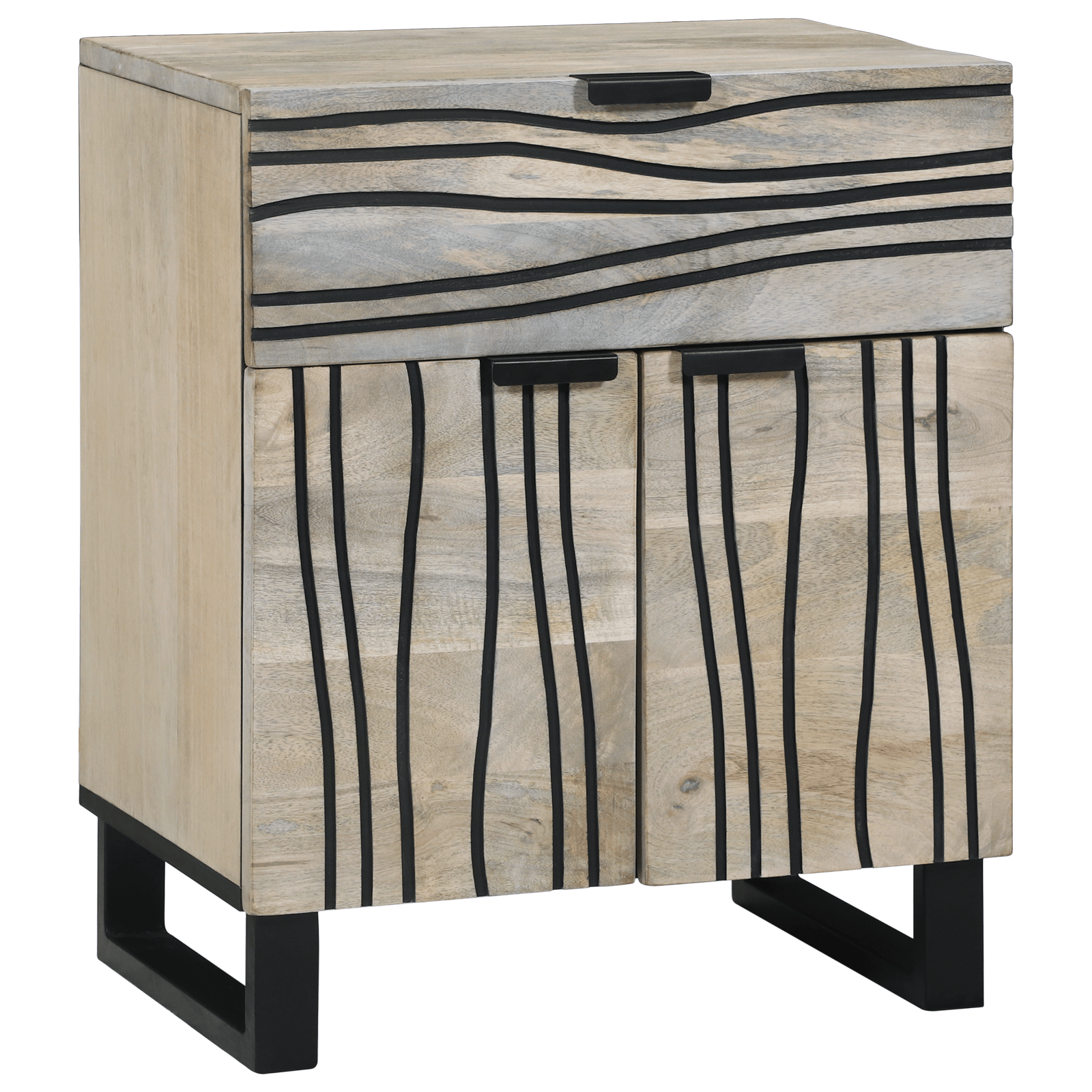 Noptiere cu sertar Alb si negru 50 x 33 x 60 cm