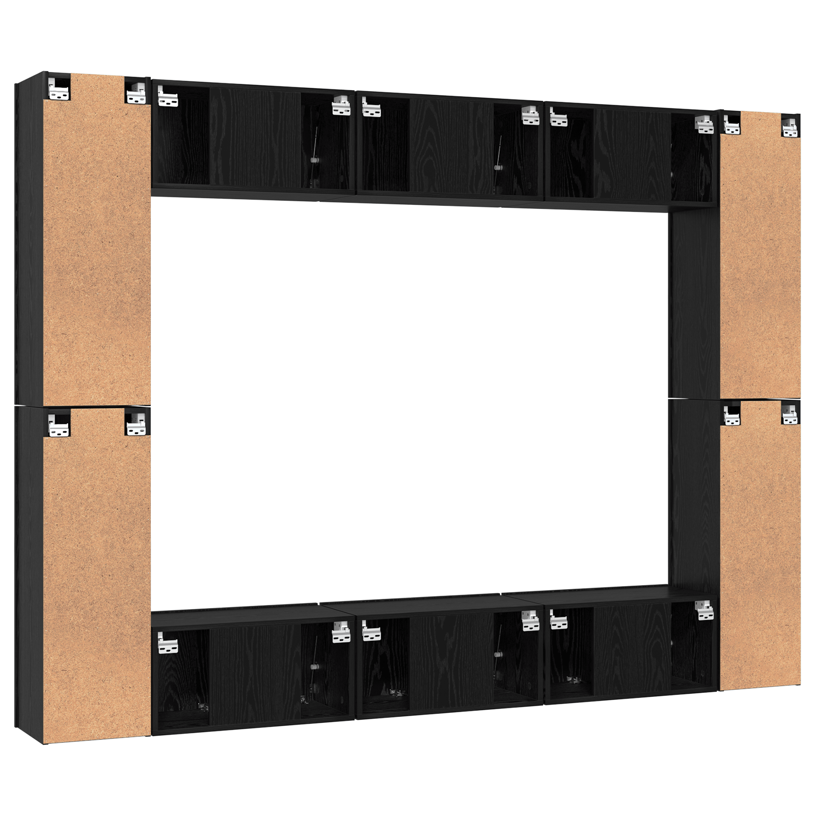 Set comoda TV 10 pcs Stejar negru Mediu 30.5 x 30 x 90 cm — imaginea 10