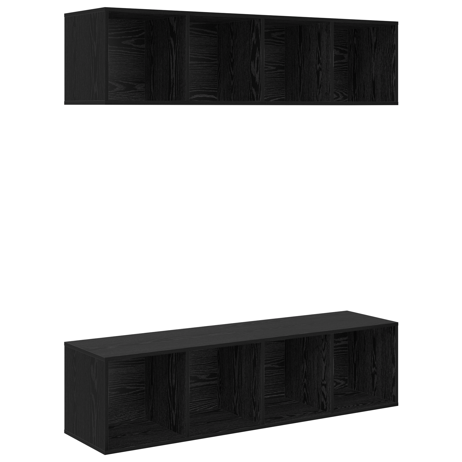 Set comoda TV 2 pcs Stejar negru 37 x 37 x 142.5 cm — imaginea 2