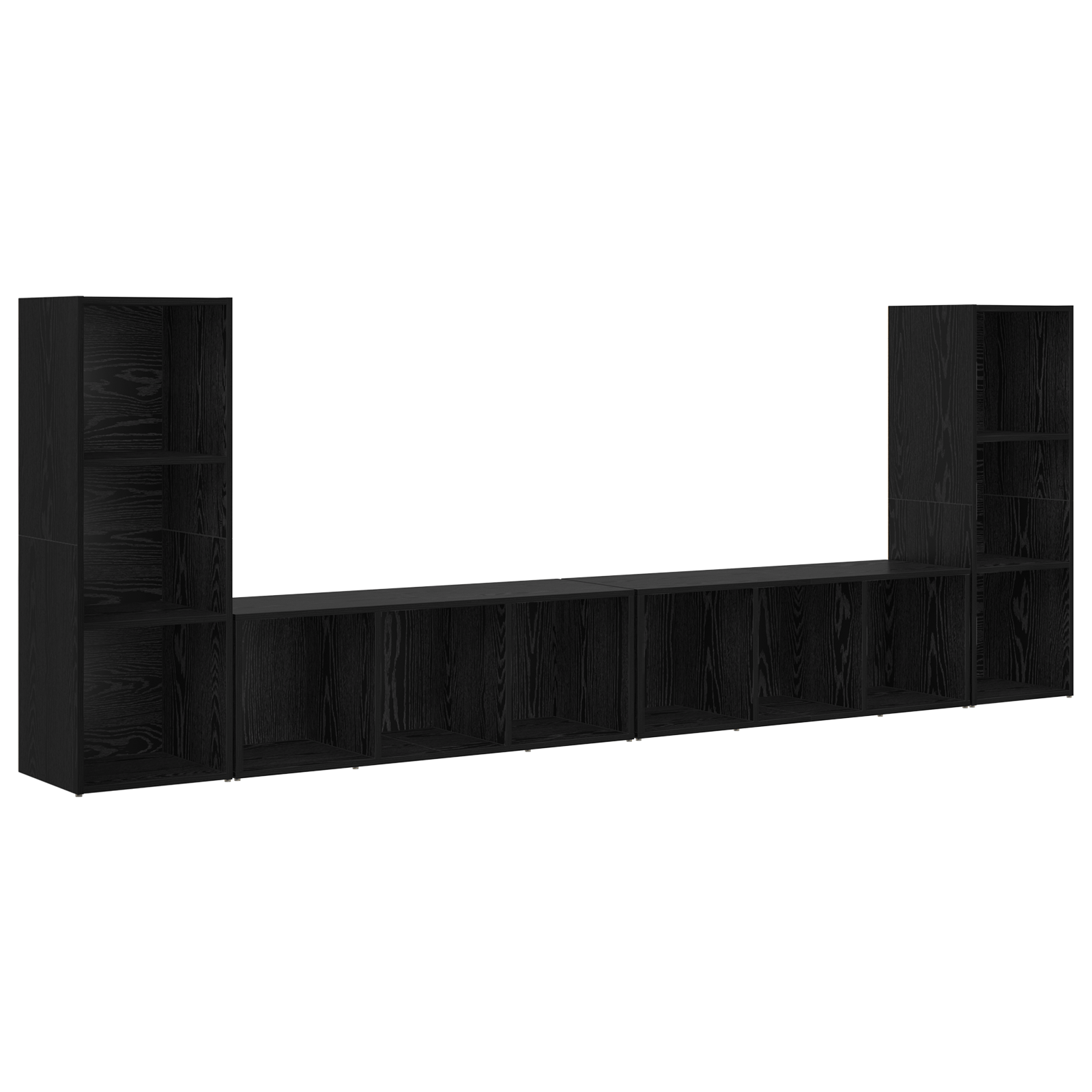 Cabinet TV cu raft cu depozitare 4 pcs Stejar negru 37 x 35 x 107.5 cm — imaginea 2