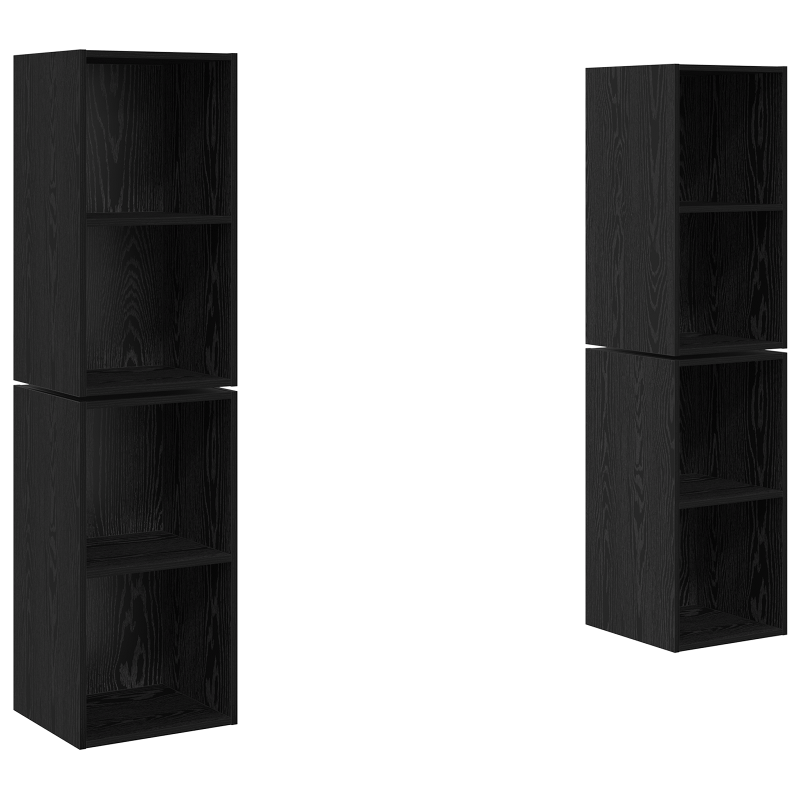 Dulap pentru TV pe Perete 4 pcs Stejar negru 37 x 37 x 72 cm — imaginea 2