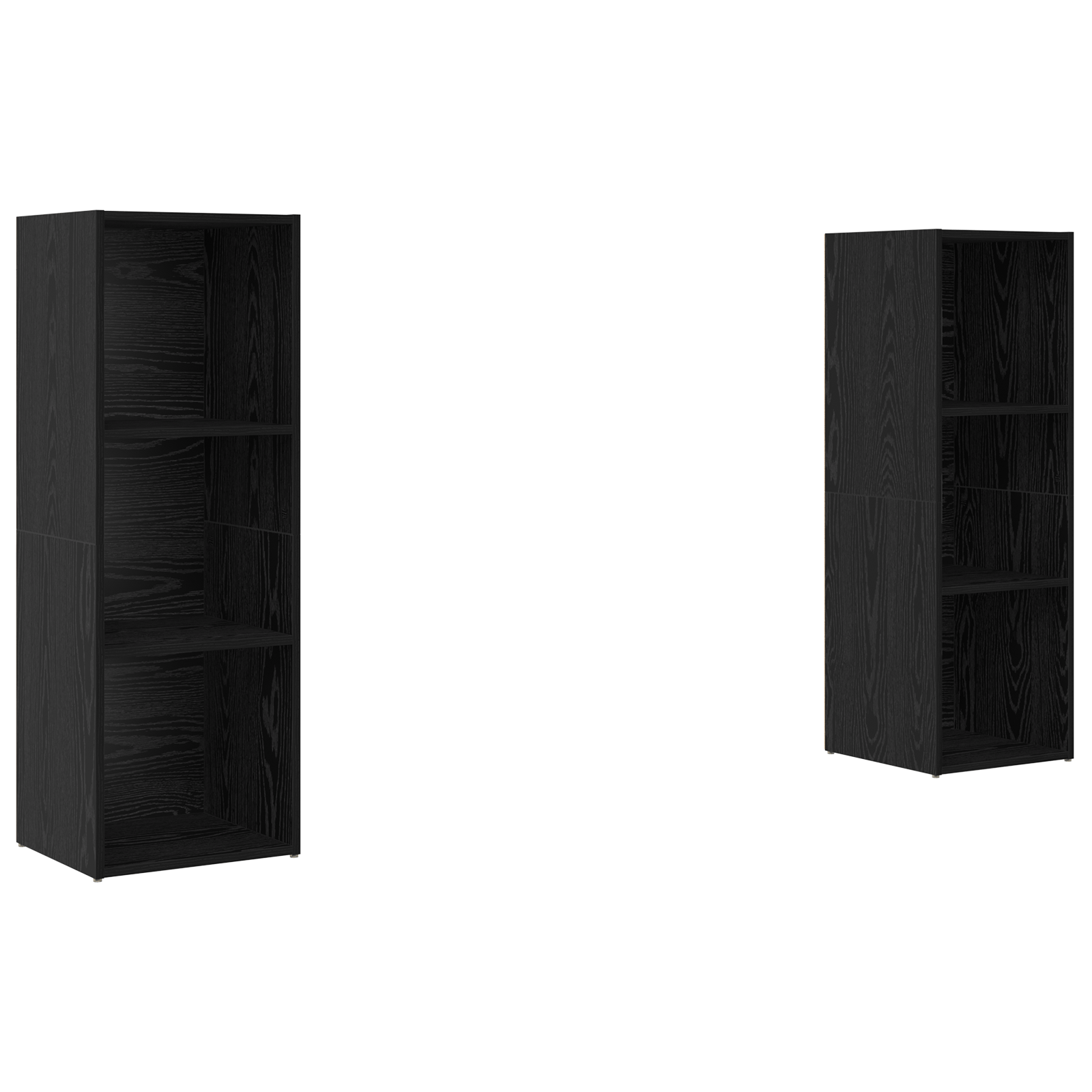 Set comoda TV 2 pcs Stejar negru 107 x 35 x 37 cm Lemn compozit — imaginea 2