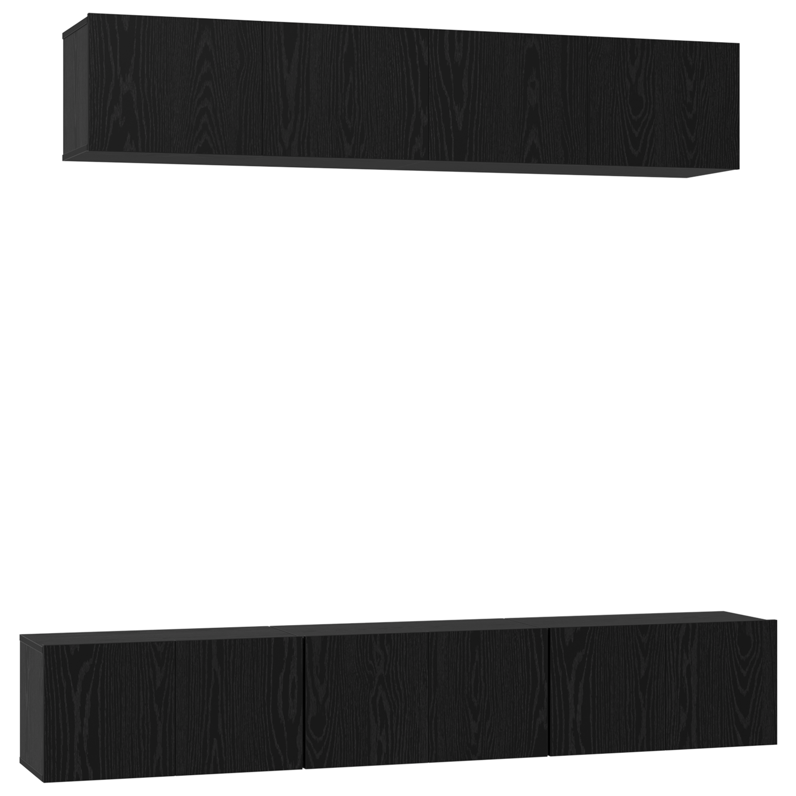 Set comoda TV 5 pcs Stejar Negru Mediu 80 x 30 x 30.5 cm — imaginea 2