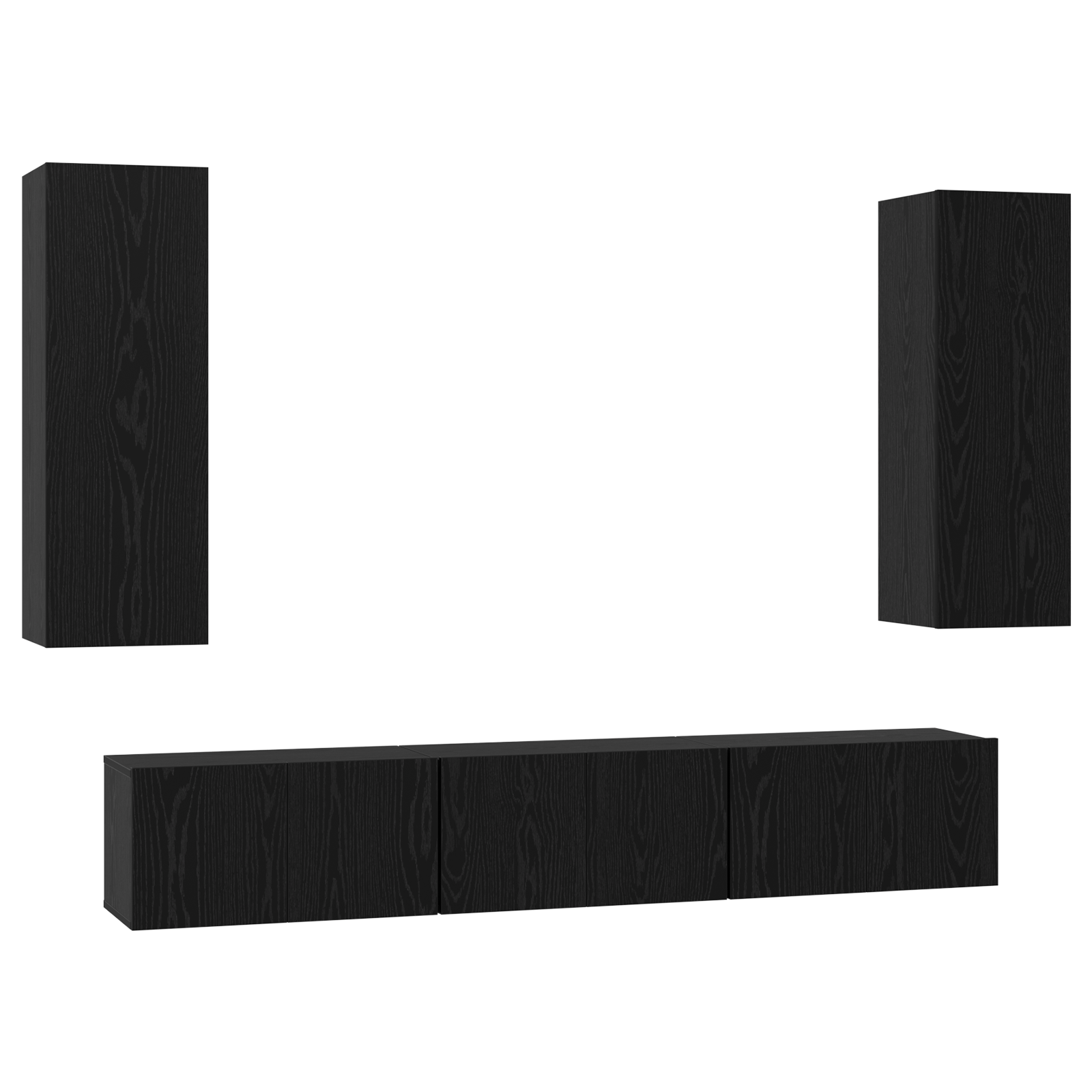 Set comoda TV 5 pcs Stejar negru Mediu 30.5 x 30 x 90 cm — imaginea 2