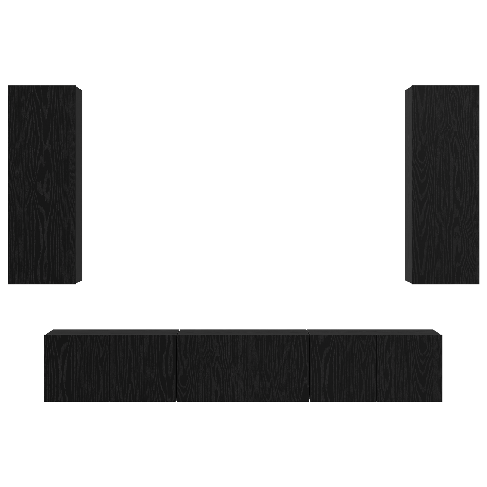 Set comoda TV 5 pcs Stejar negru Mediu 30.5 x 30 x 90 cm — imaginea 8