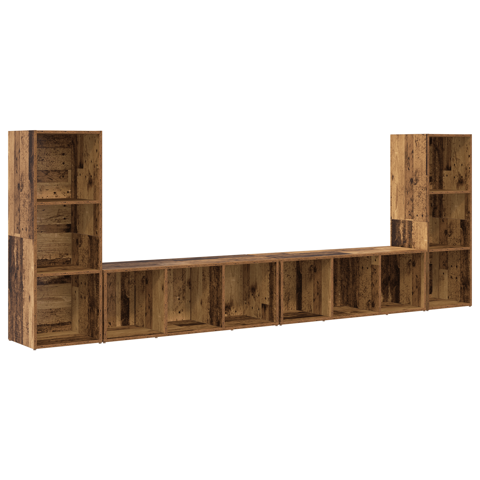 Cabinet TV 4 pcs Lemn vechi 37 x 35 x 107.5 cm Lemn stratificat — imaginea 2