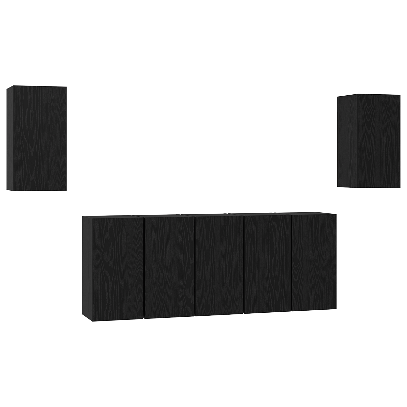 Set comoda TV cu raft 7 pcs Stejar negru 30.5 x 30 x 60 cm — imaginea 2
