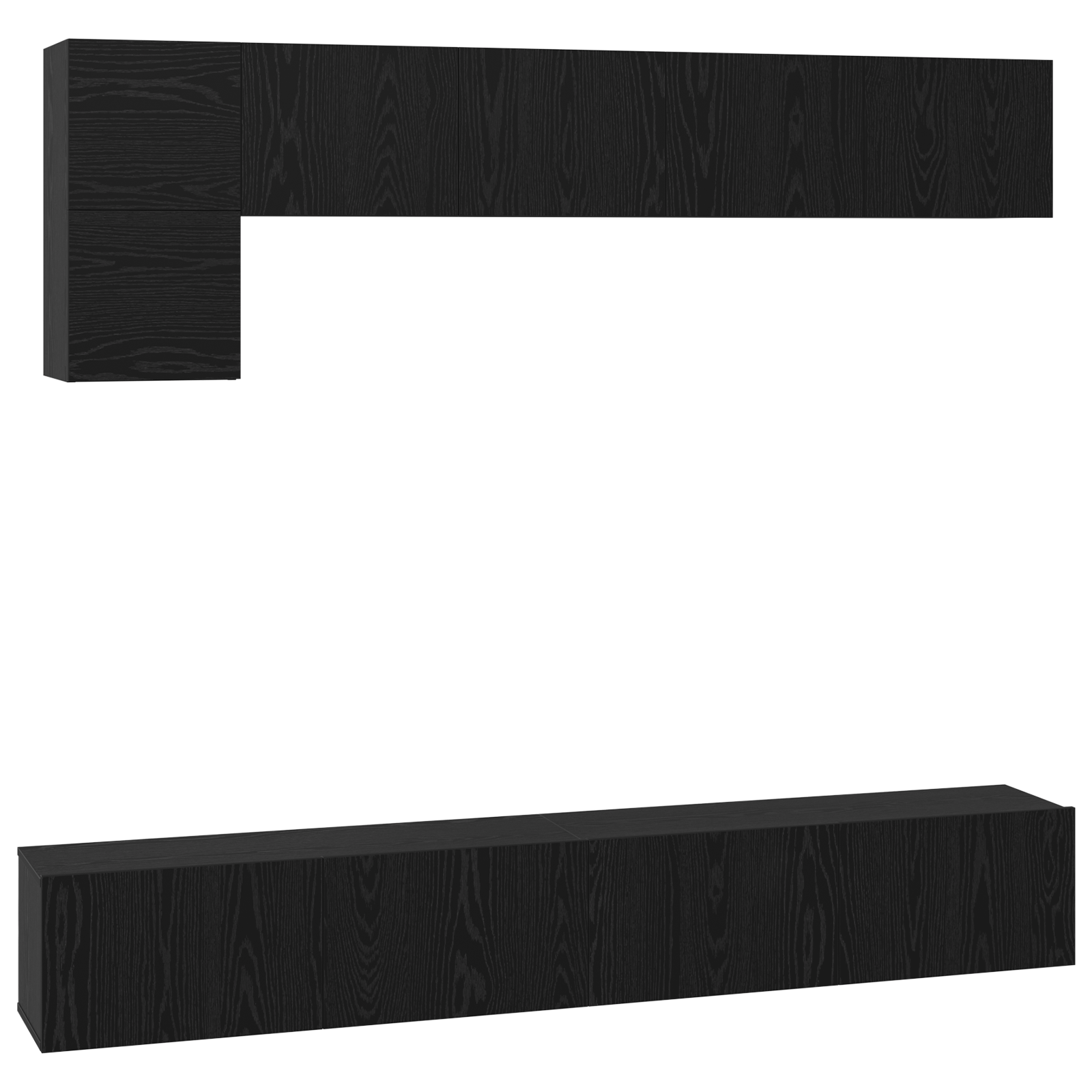 Set comoda TV 5 pcs Stejar negru 100 x 30 x 30 cm Lemn compozit — imaginea 2