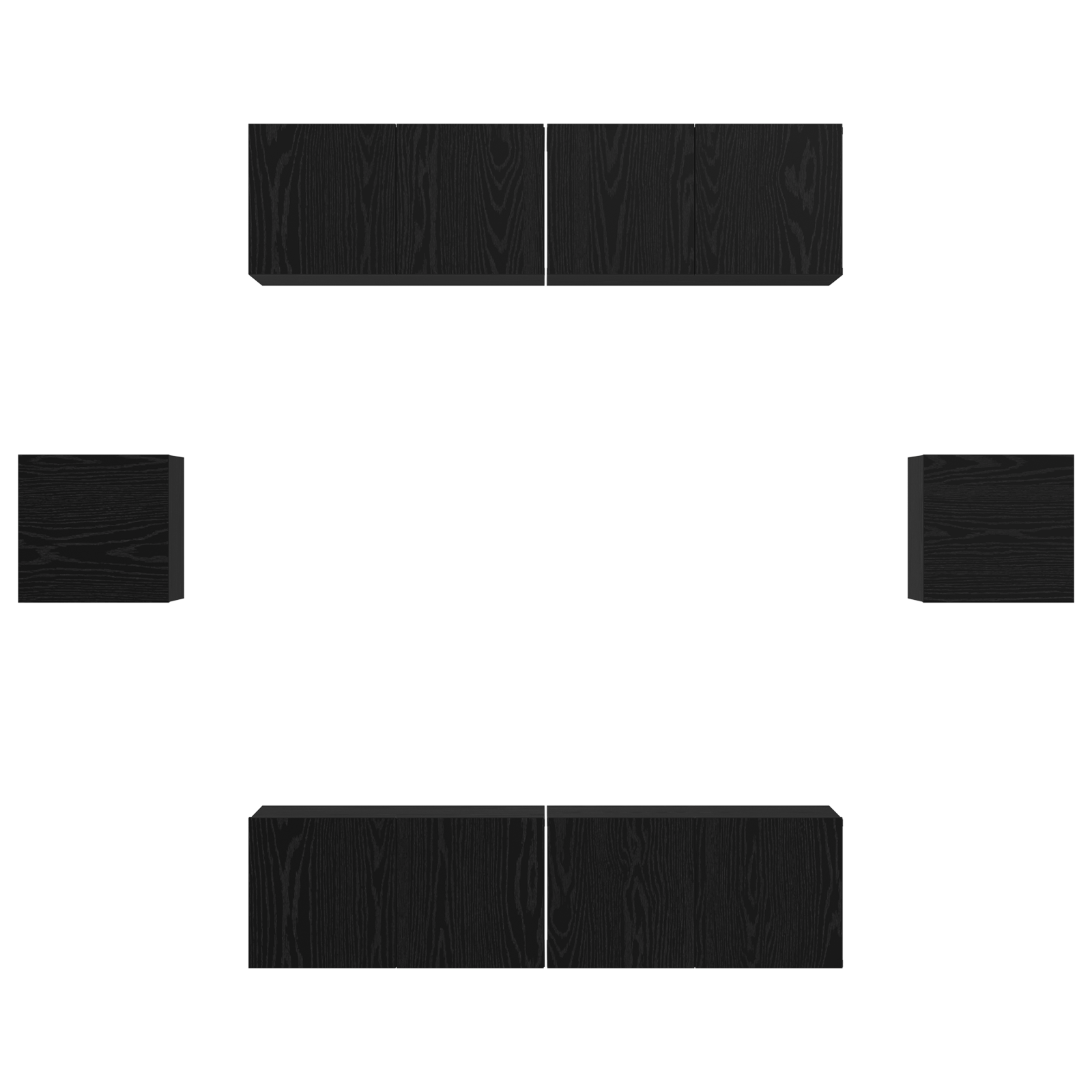Set comoda TV 6 pcs Stejar negru 60 x 30 x 30 cm Lemn compozit — imaginea 8
