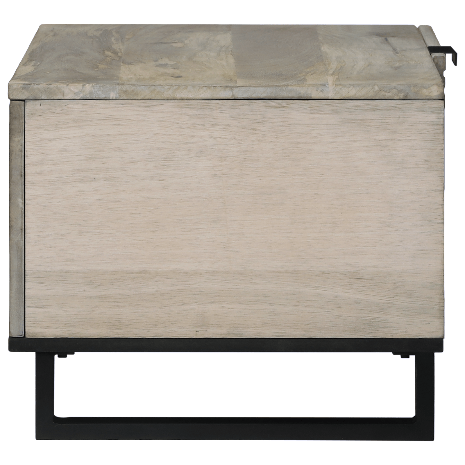 Masa de cafea Alb, Negru 80 x 50 x 40 cm Lemn de mango solid — imaginea 4