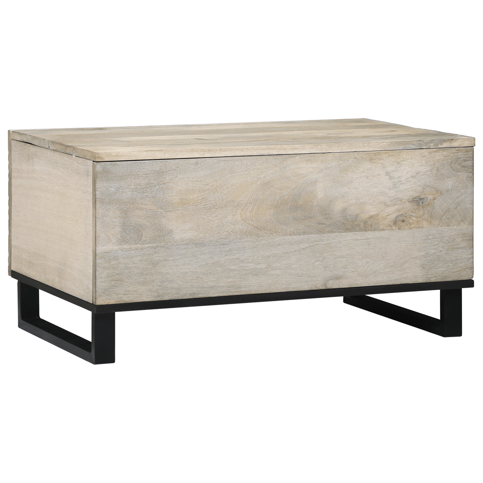 Masa de cafea Alb, Negru 80 x 50 x 40 cm Lemn de mango solid — imaginea 5