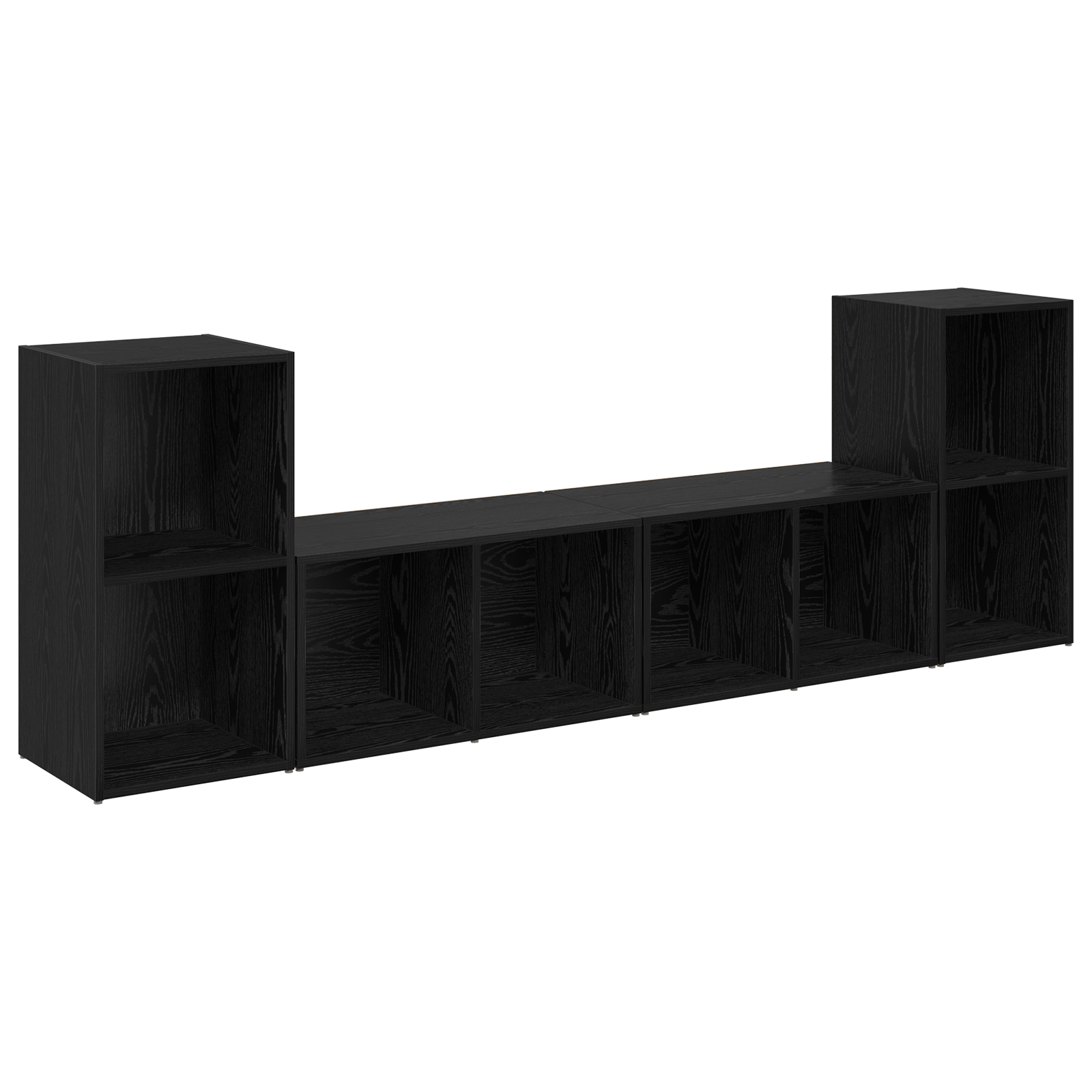 Set comoda TV cu raft 4 pcs Stejar negru 72 x 35 x 36.5 cm — imaginea 2
