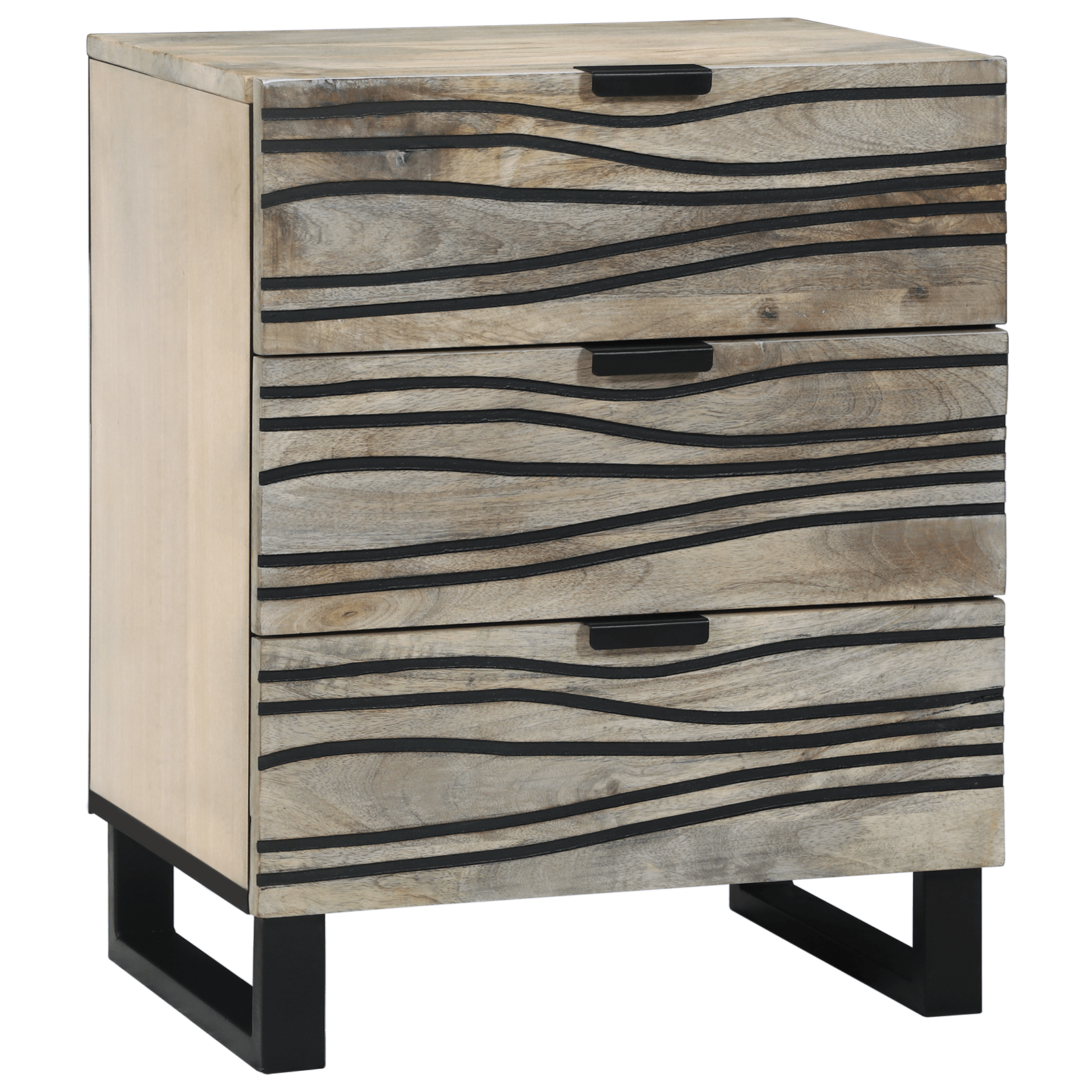 Noptiere cu sertar Alb si negru 50 x 33 x 60 cm