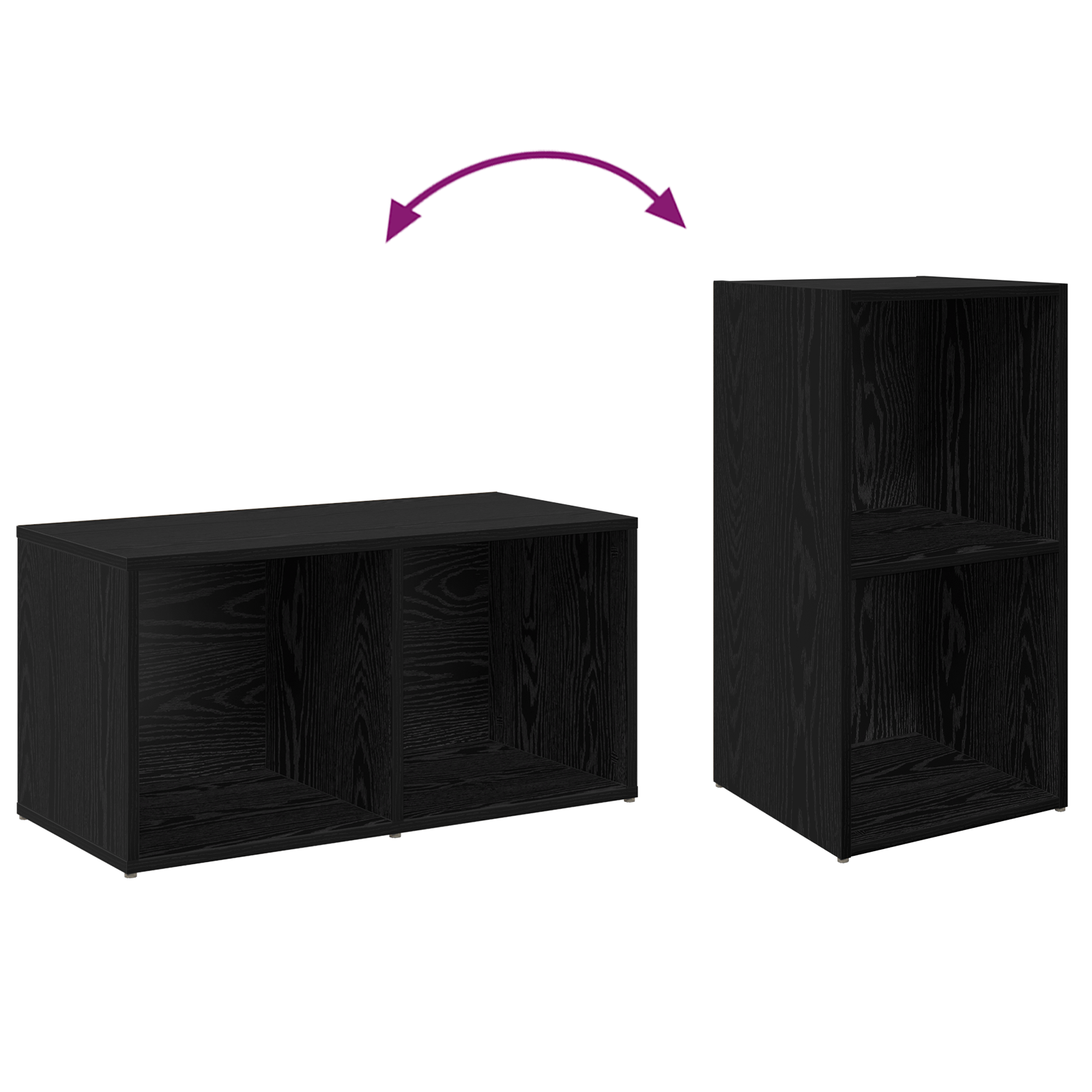 Set comoda TV cu raft 4 pcs Stejar negru 72 x 35 x 36.5 cm — imaginea 8
