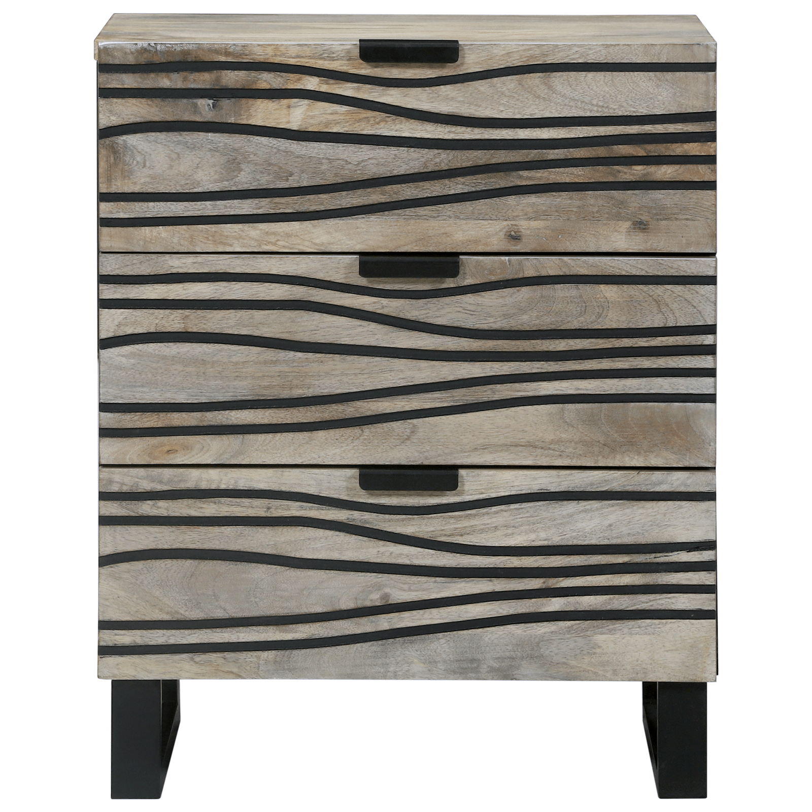 Noptiere cu sertar Alb si negru 50 x 33 x 60 cm — imaginea 3