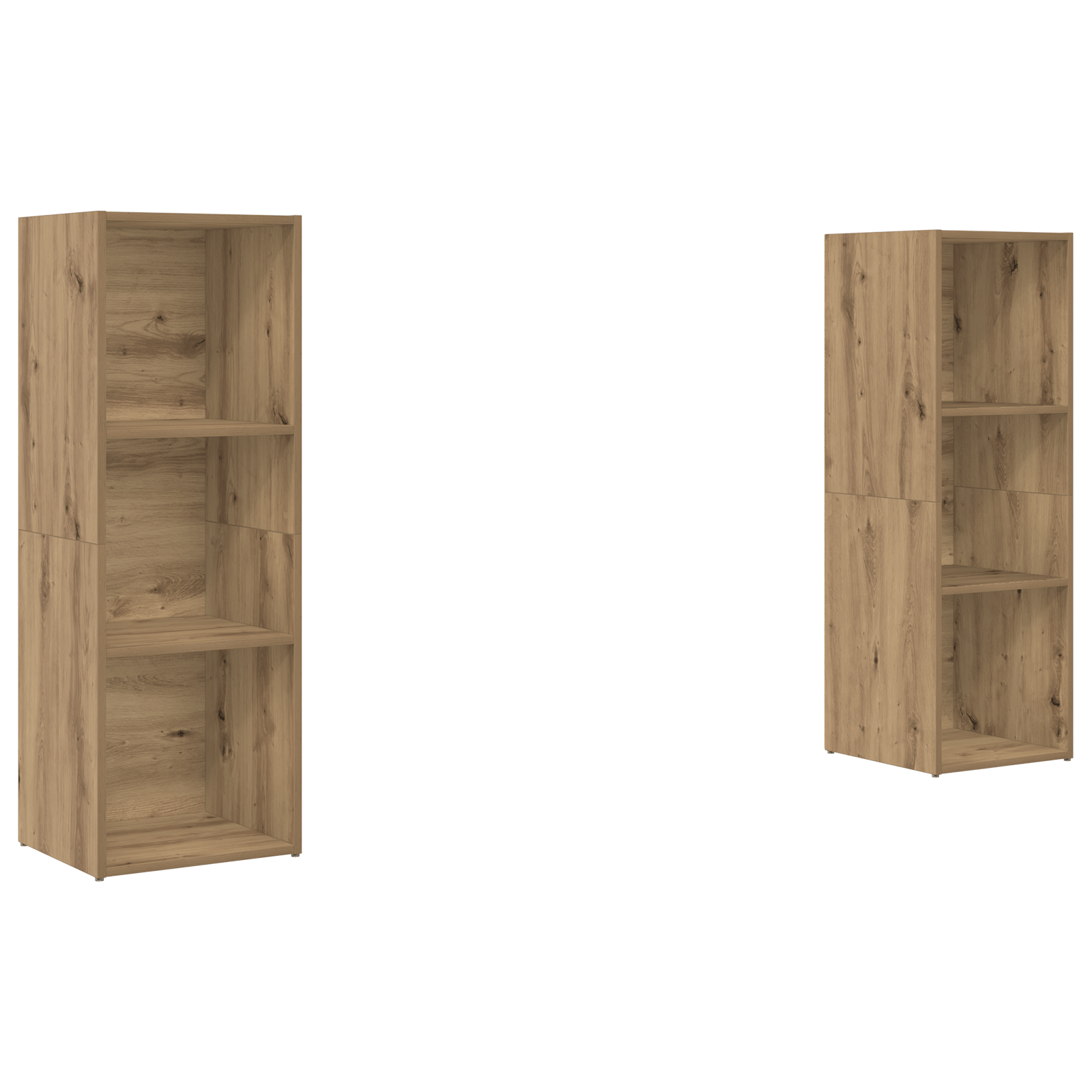 Set comoda TV cu raft 2 pcs Stejar artisanal 107 x 35 x 37 cm — imaginea 2