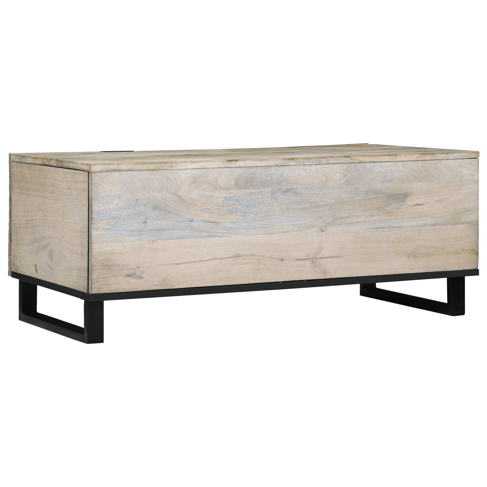 Masa de cafea cu raft cu depozitare cu usa Alb, Negru 100 x 50 x 40 cm — imaginea 5