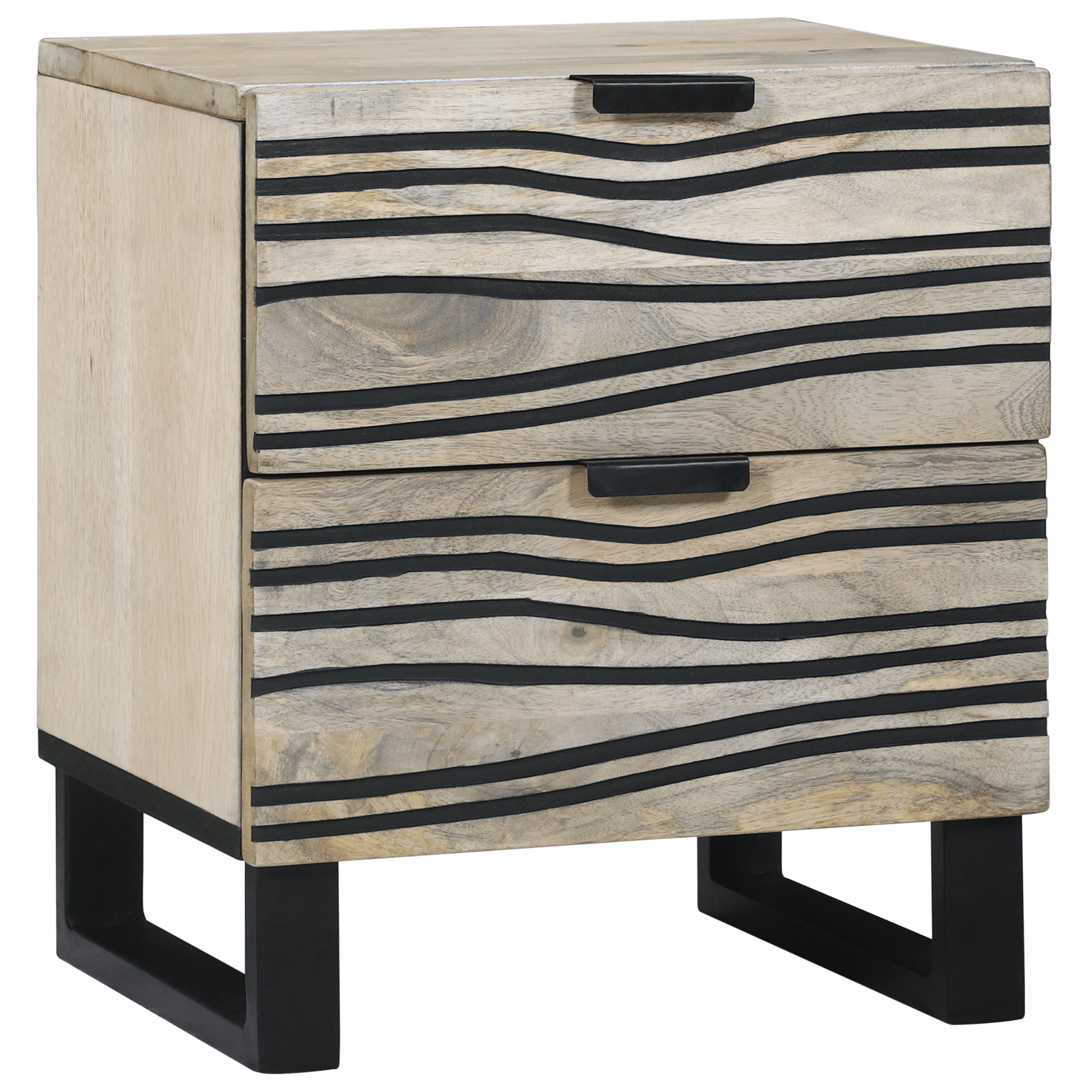 Noptiere cu sertar Alb si negru 40 x 33.5 x 46 cm