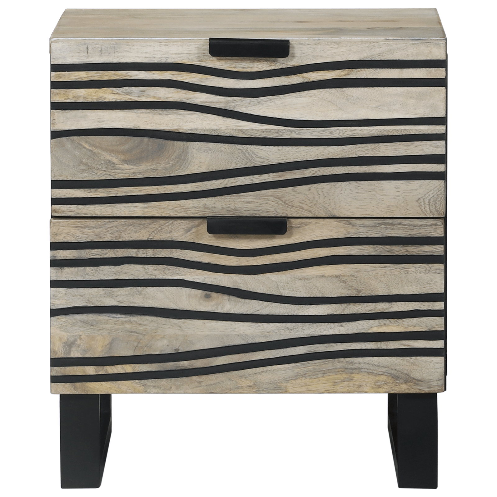 Noptiere cu sertar Alb si negru 40 x 33.5 x 46 cm — imaginea 3