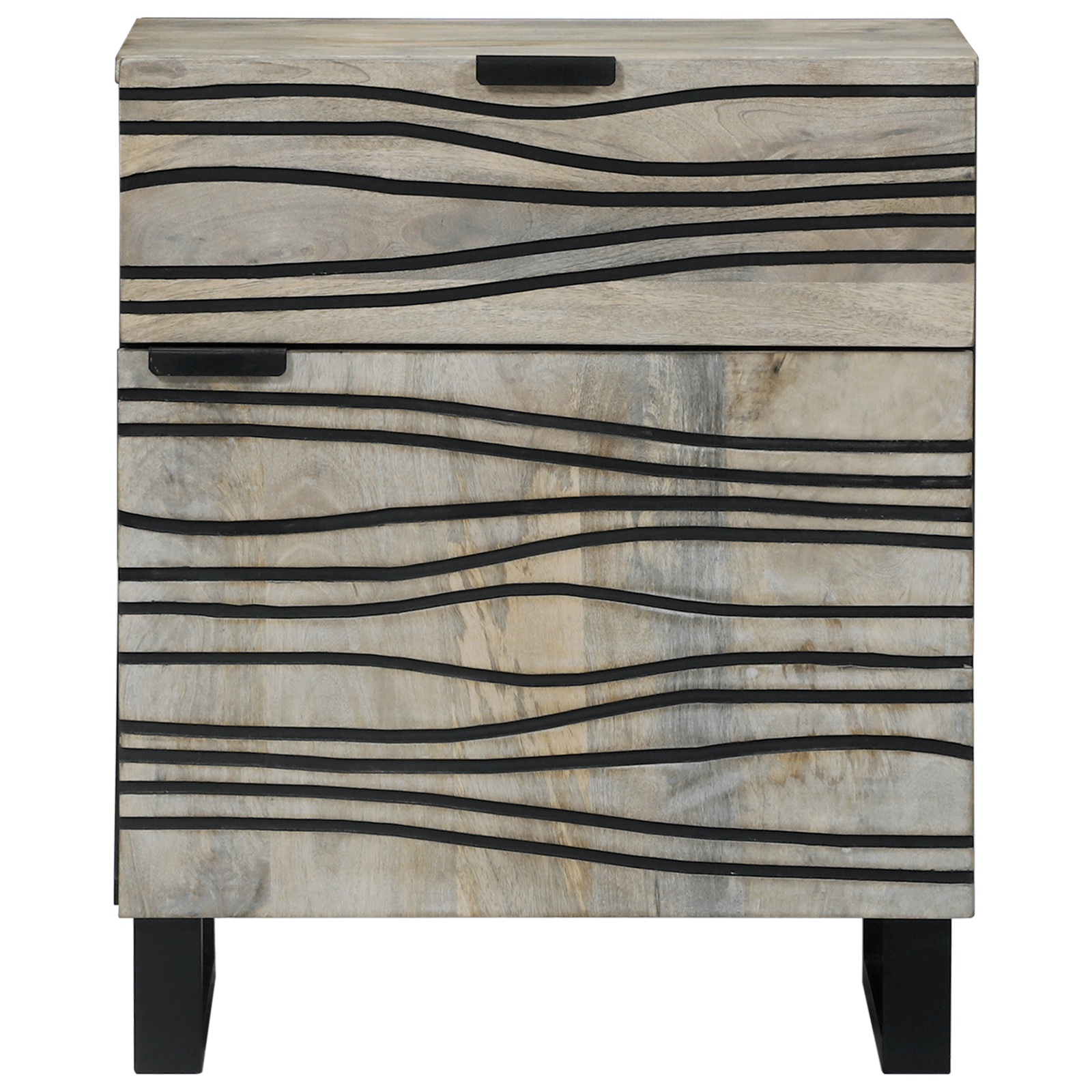 Noptiere cu sertar Alb si negru 50 x 33 x 60 cm — imaginea 3