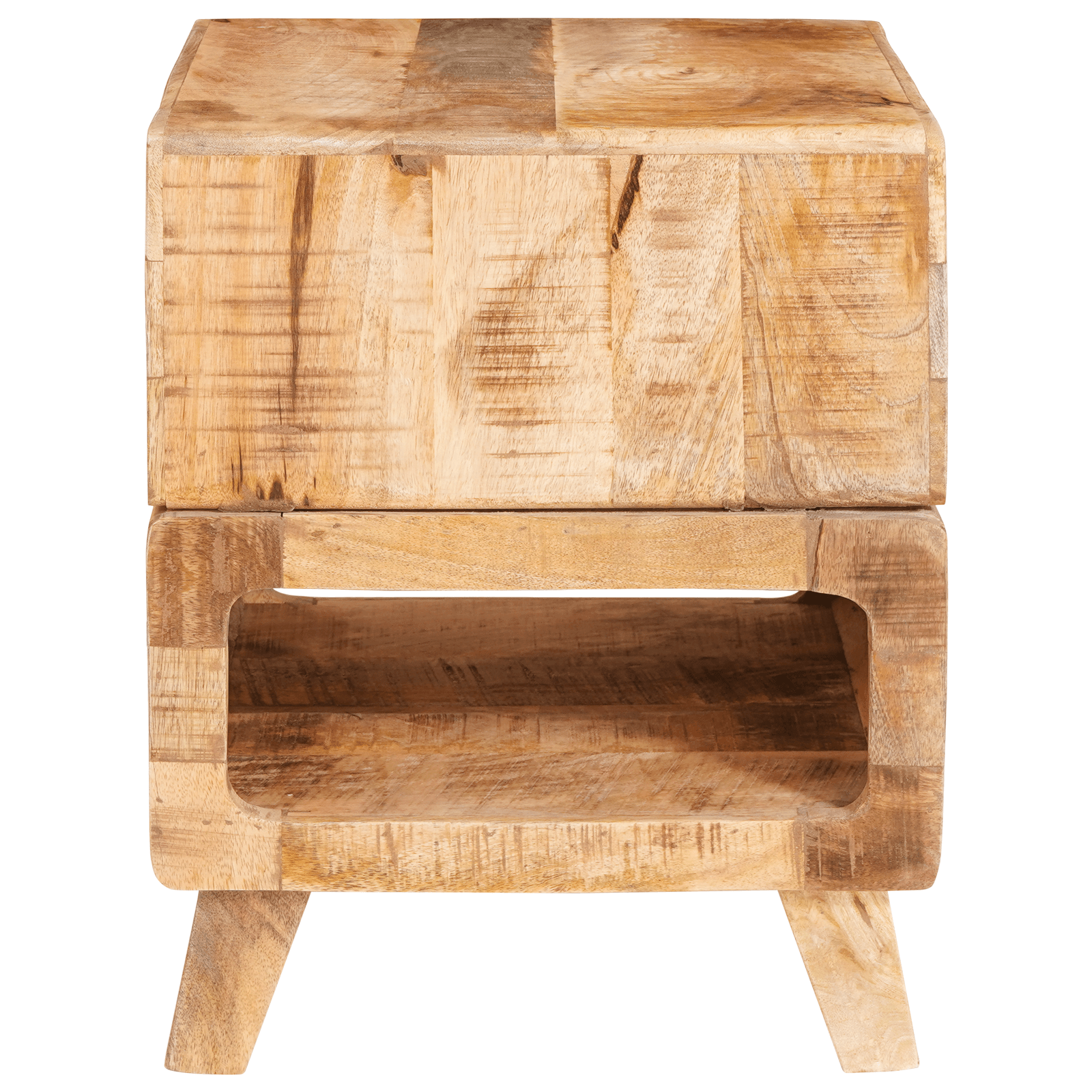 Mese de capat cu raft Maro 40 x 40 x 49 cm Lemn masiv de mango — imaginea 4