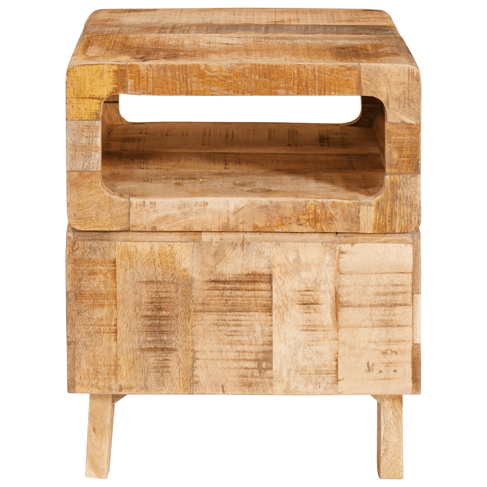 Mese de capat cu raft Maro 40 x 40 x 49 cm Lemn masiv de mango — imaginea 5