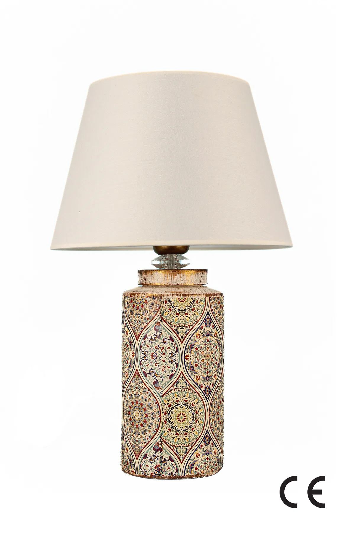 Veioza, Opviq, ceramica, multicolor, inaltime 47 cm