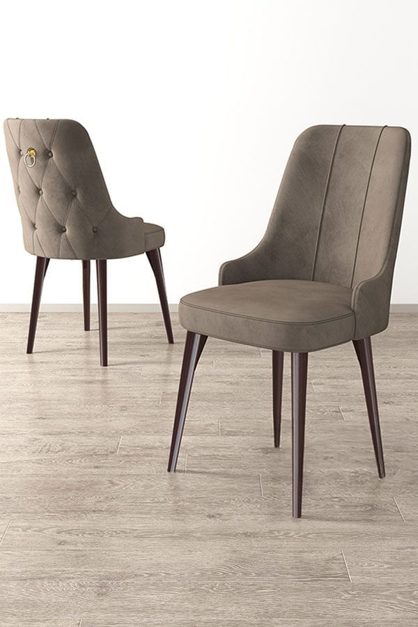 Set scaune, Hanah Home, metal, babyface, cappuccino si maro, 46x46x94 cm