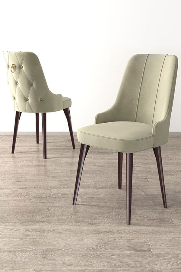 Set scaune, Hanah Home, metal, babyface, crem si maro, 46x46x94 cm, 4 bucati