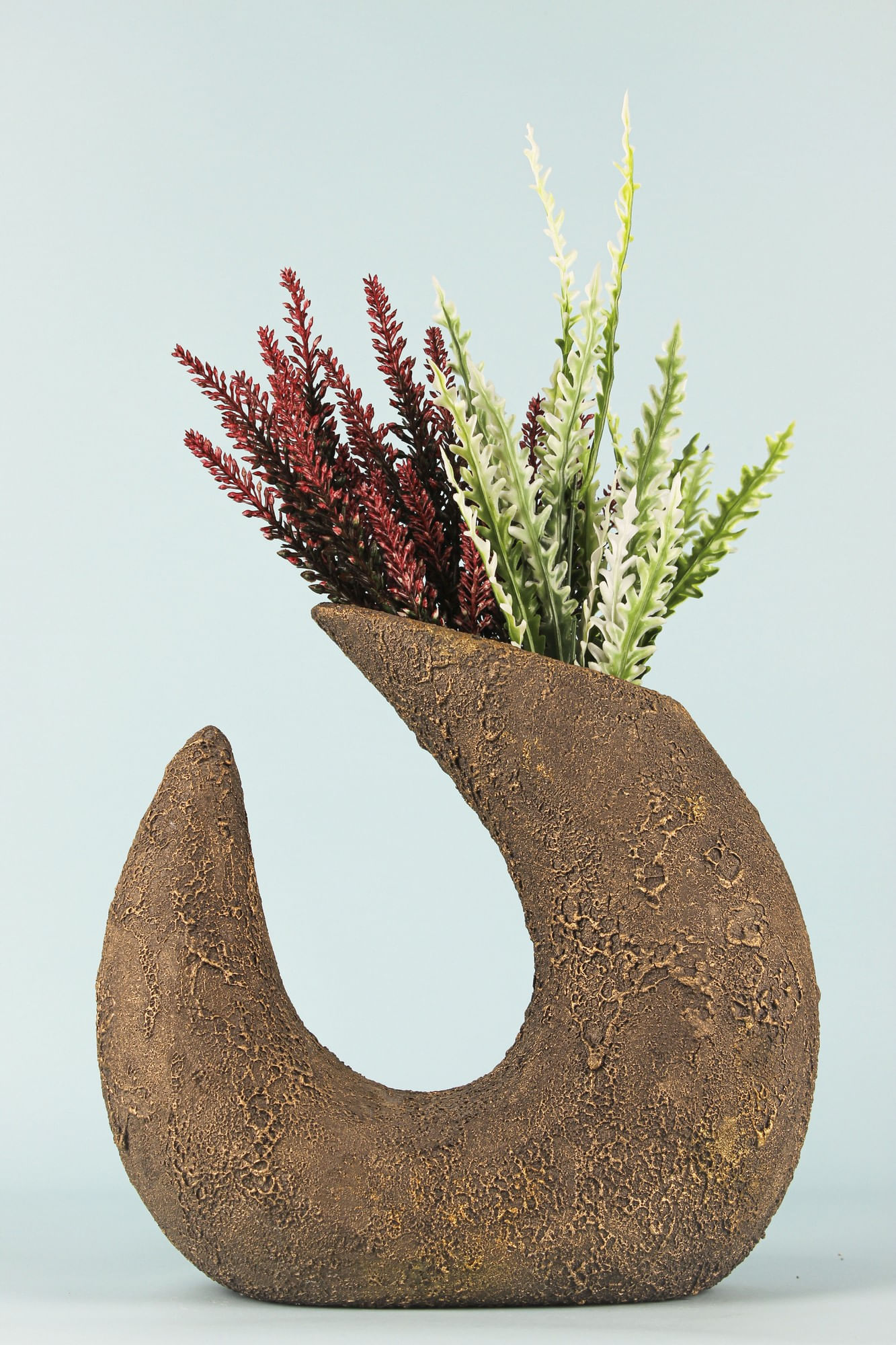 Ghiveci decorativ, Aberto Design, ceramica, maro, pictat manual, 27x27 cm