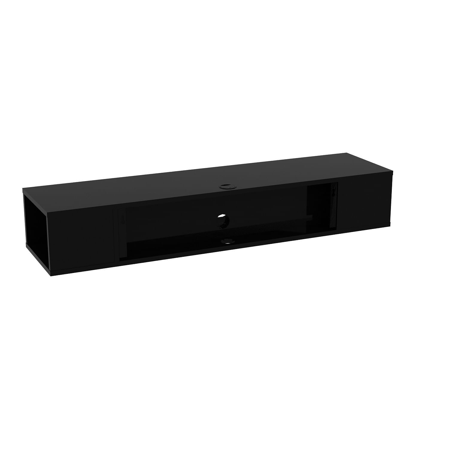 Suport tv, Hanah Home, pal melaminat, negru, 135x35.2x23 cm — imaginea 4