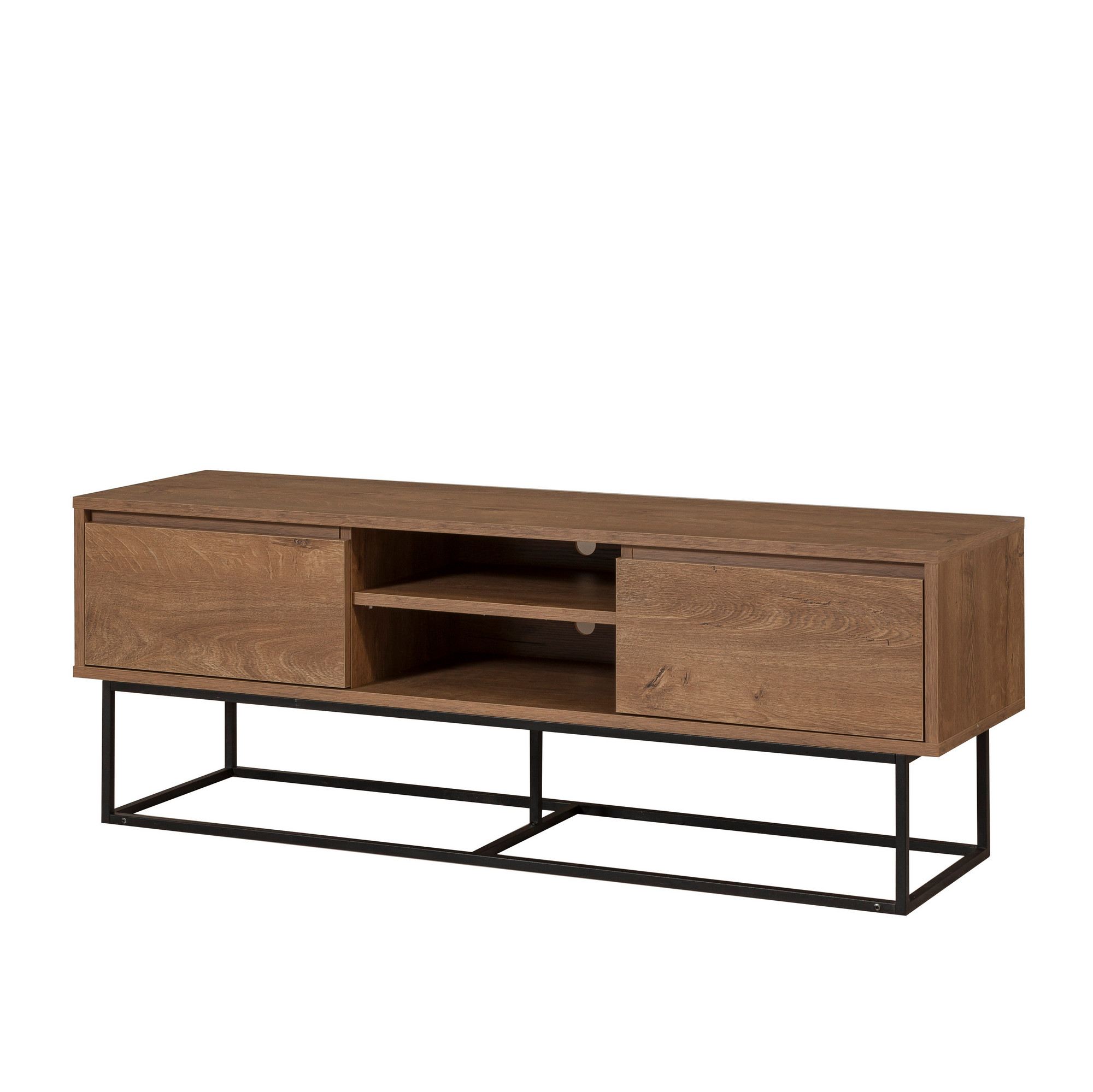 Comoda tv, Hanah Home, pal melaminat, nuc si negru, 140x40x50 cm — imaginea 5