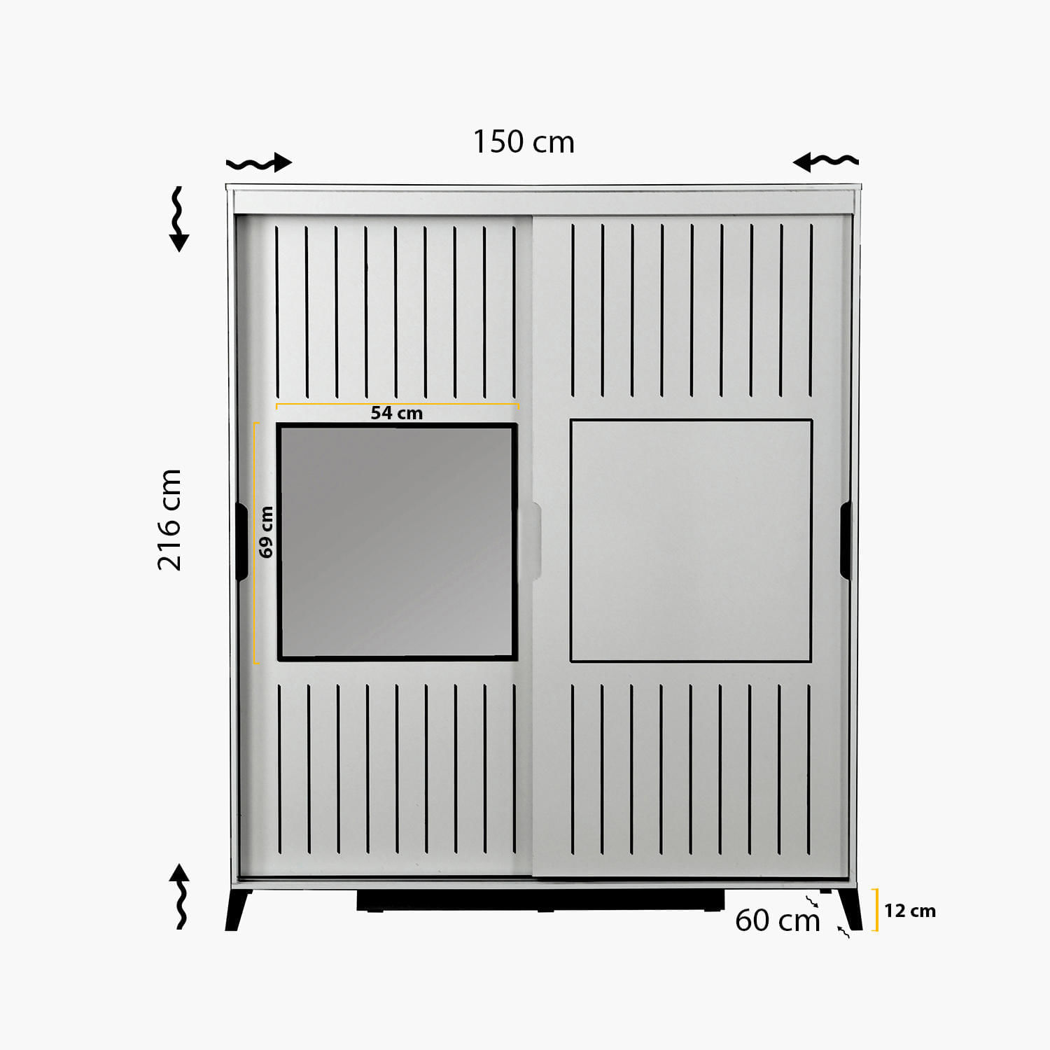 Sifonier, Hanah Home, pal melaminat, alb, 150x60x216 cm — imaginea 8