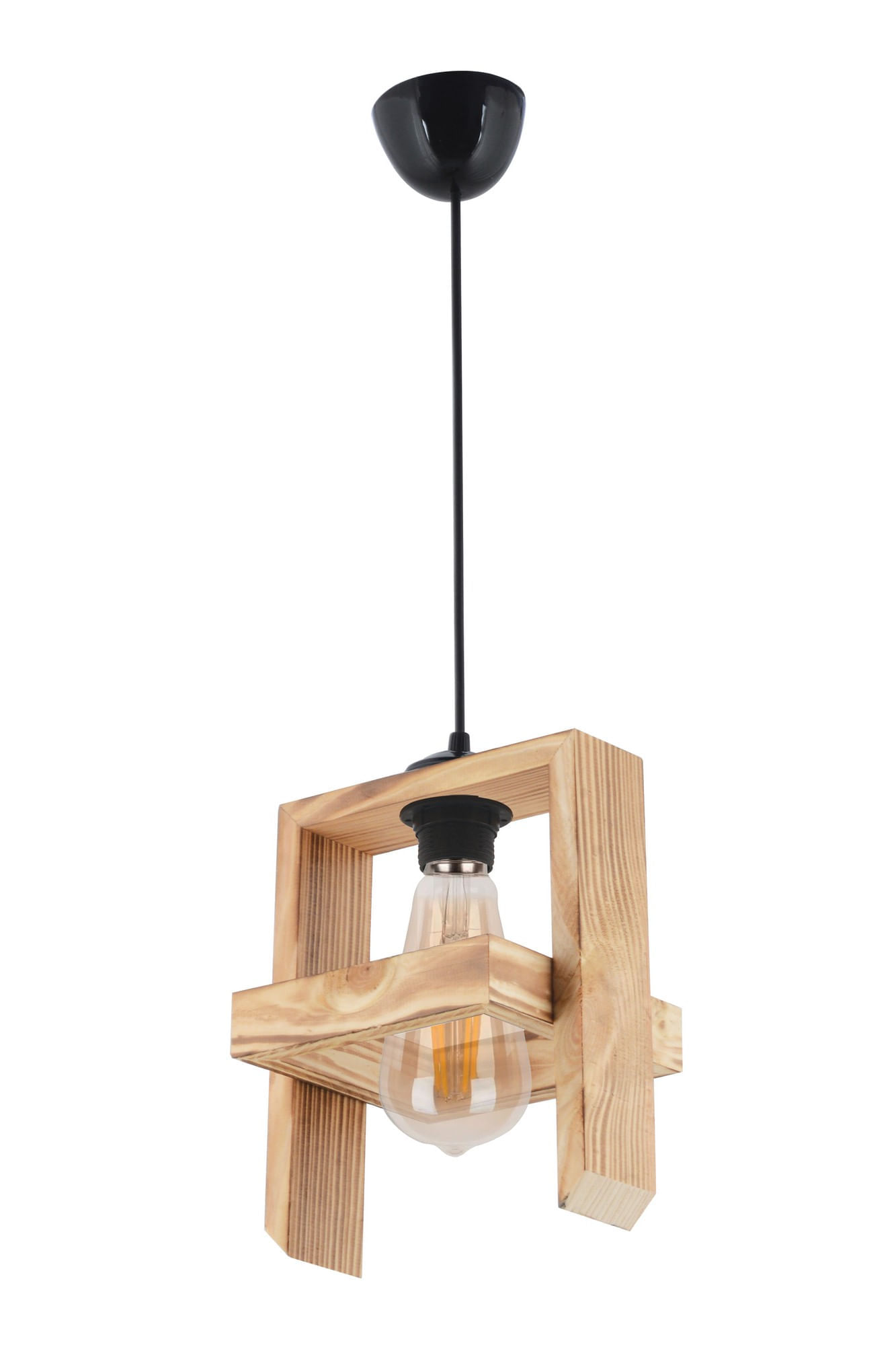 Candelabru, Opviq, lemn, natur, 19x19x65 cm