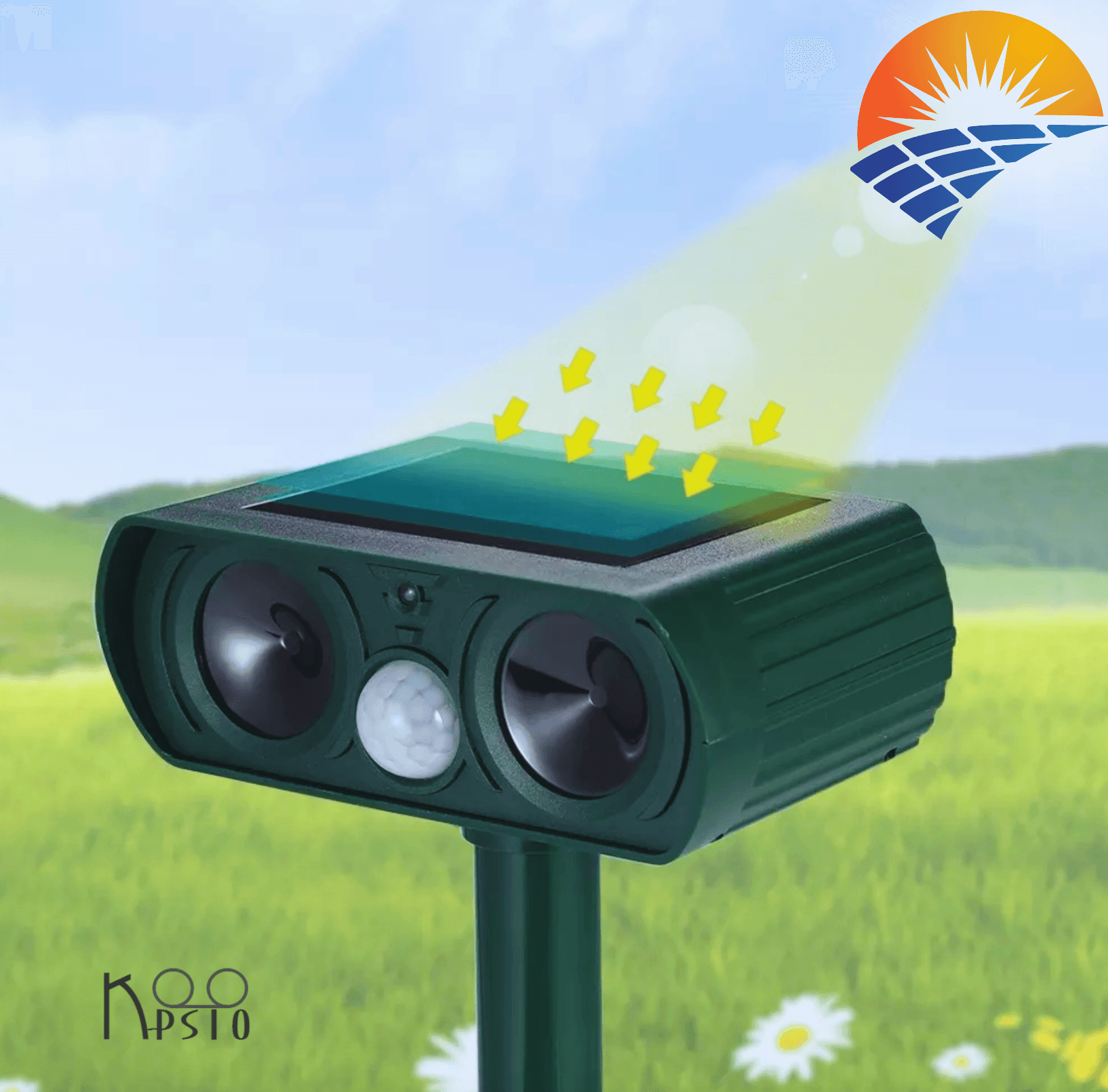 Dispozitiv Solar Repelent Antirozatoare si Alte Animale Cu Incarcare USB Si Panou Solar — imaginea 2