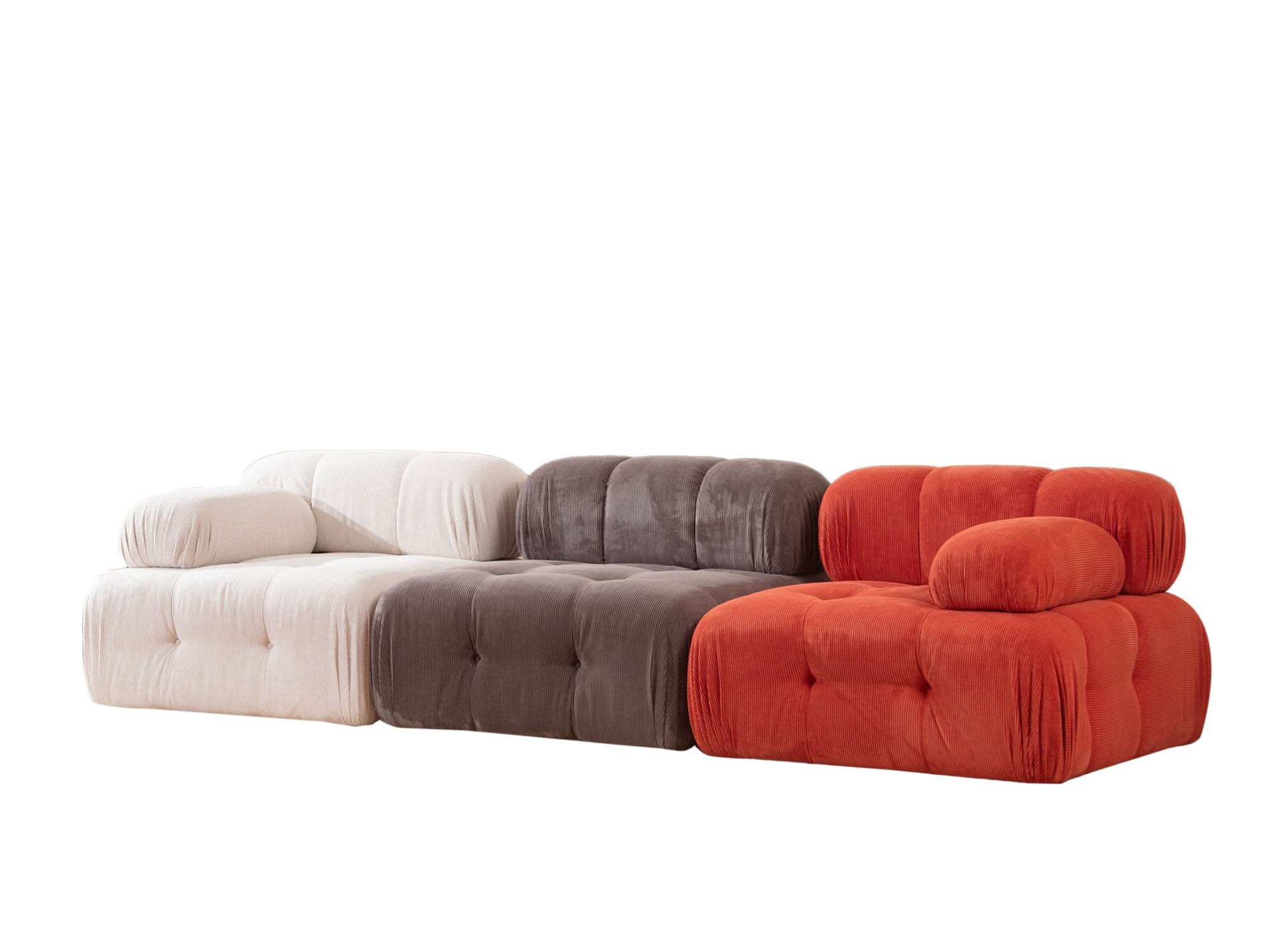 Canapea 3 locuri, Hanah Home, lemn fag si pal, rosu alb gri, 300x100x80 cm