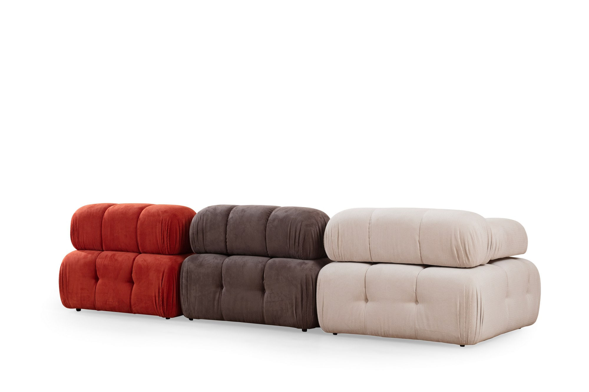 Canapea 3 locuri, Hanah Home, lemn fag si pal, rosu alb gri, 300x100x80 cm — imaginea 3