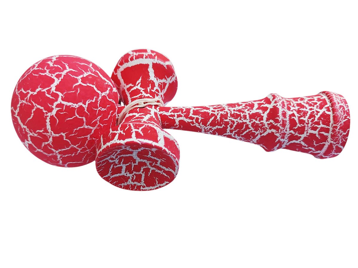 Kendama Profesionala, Bila din lemn, Design artistic cu finisaj Crapatura + Sticker pentru Telefon, 111KD - 3 | YEO
